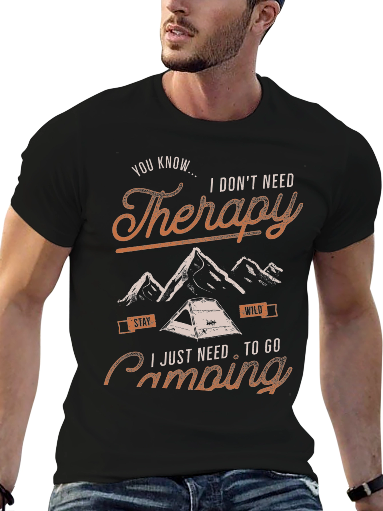 Therapy Camping Graphic T-Shirt