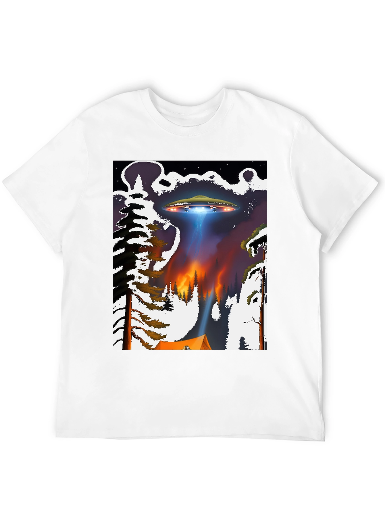 UFO Abduction T-Shirt - Camping Alien Adventure