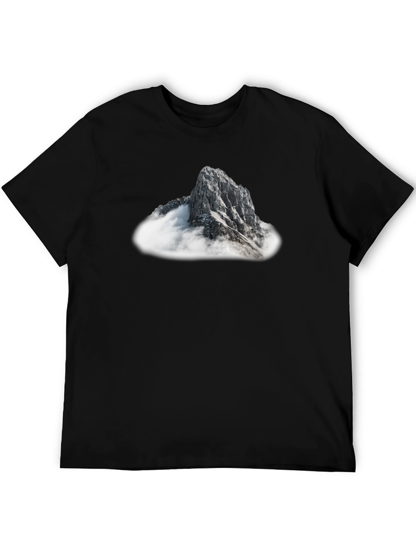Mountain Peak Graphic Tee - Black Casual T-Shirt