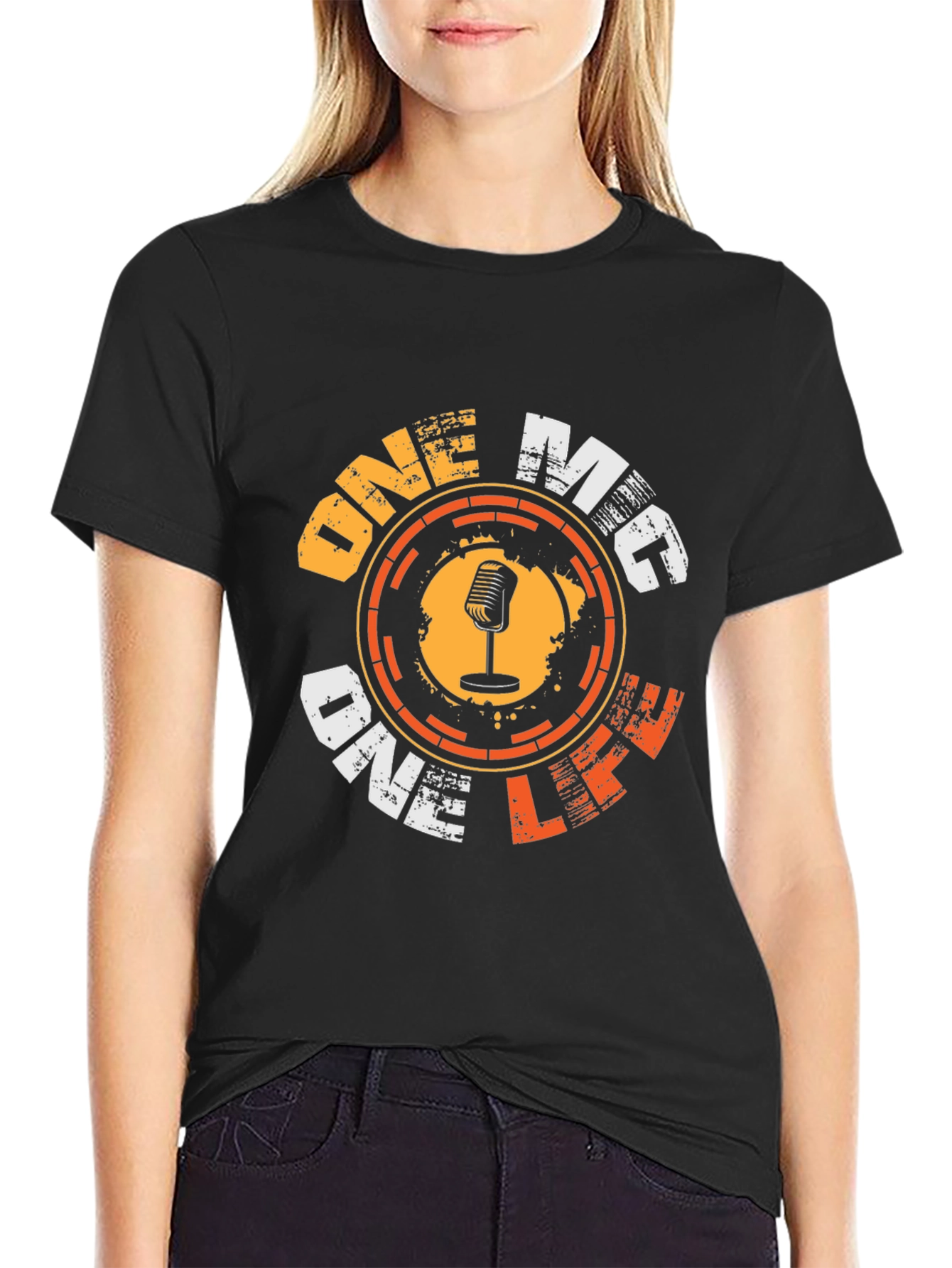 One Mic One Life Graphic Tee - Black