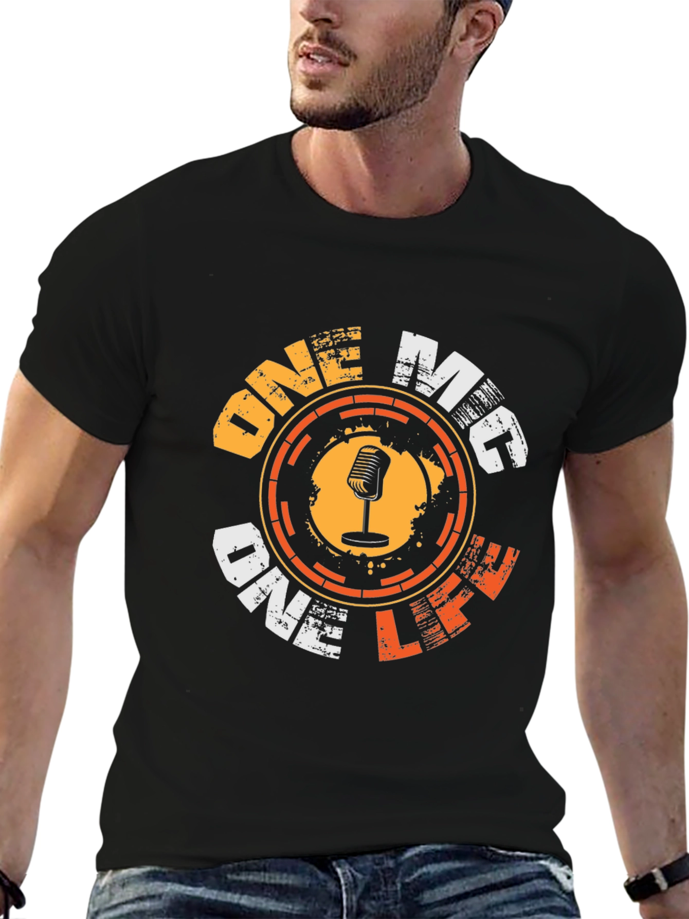 One Mic One Life Graphic Tee - Black
