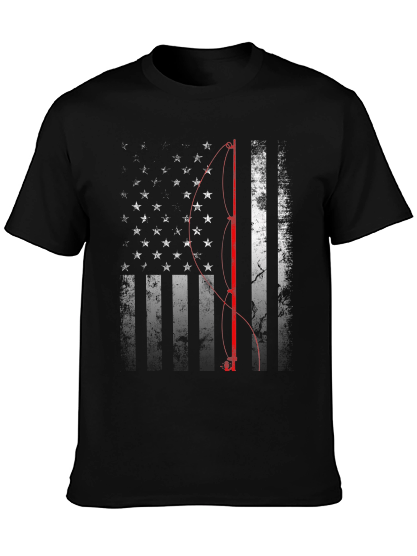 American Flag Fishing T-Shirt - Patriotic Angler Apparel