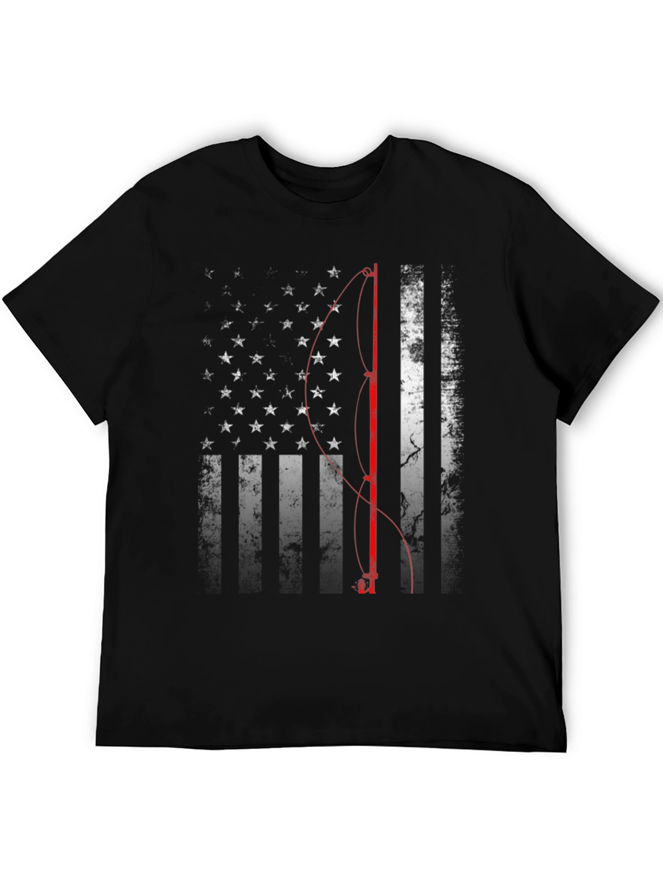 American Flag Fishing T-Shirt - Patriotic Angler Apparel