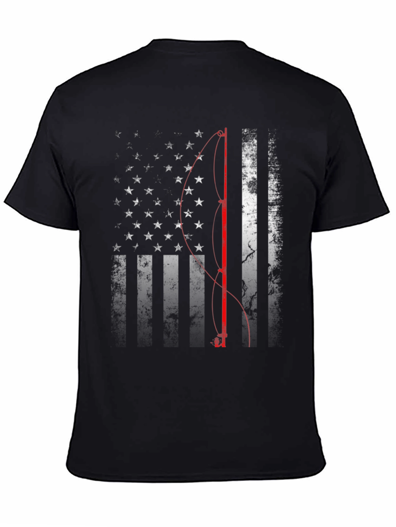 American Flag Fishing T-Shirt - Patriotic Angler Apparel