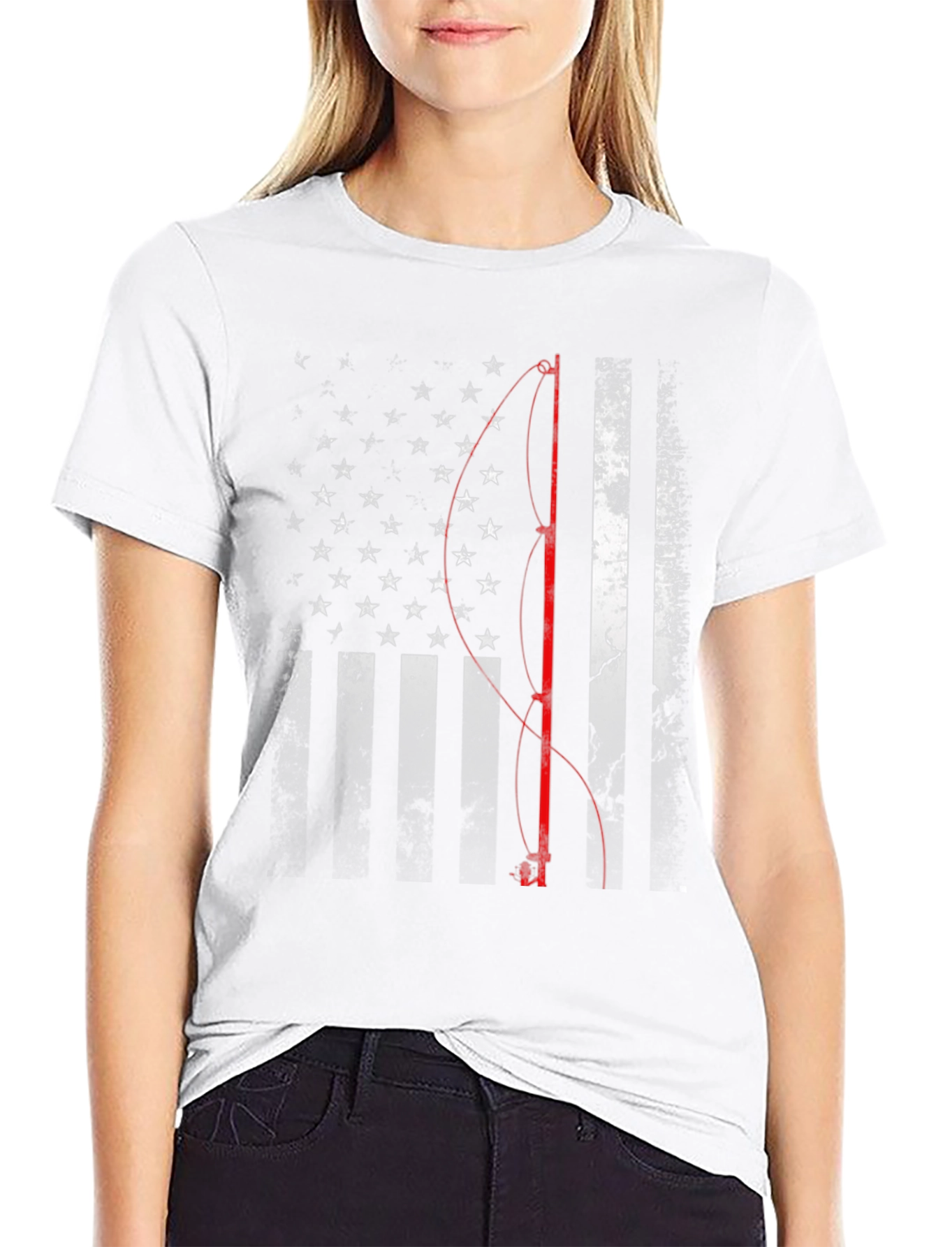 American Flag Fishing T-Shirt - Patriotic Angler Apparel