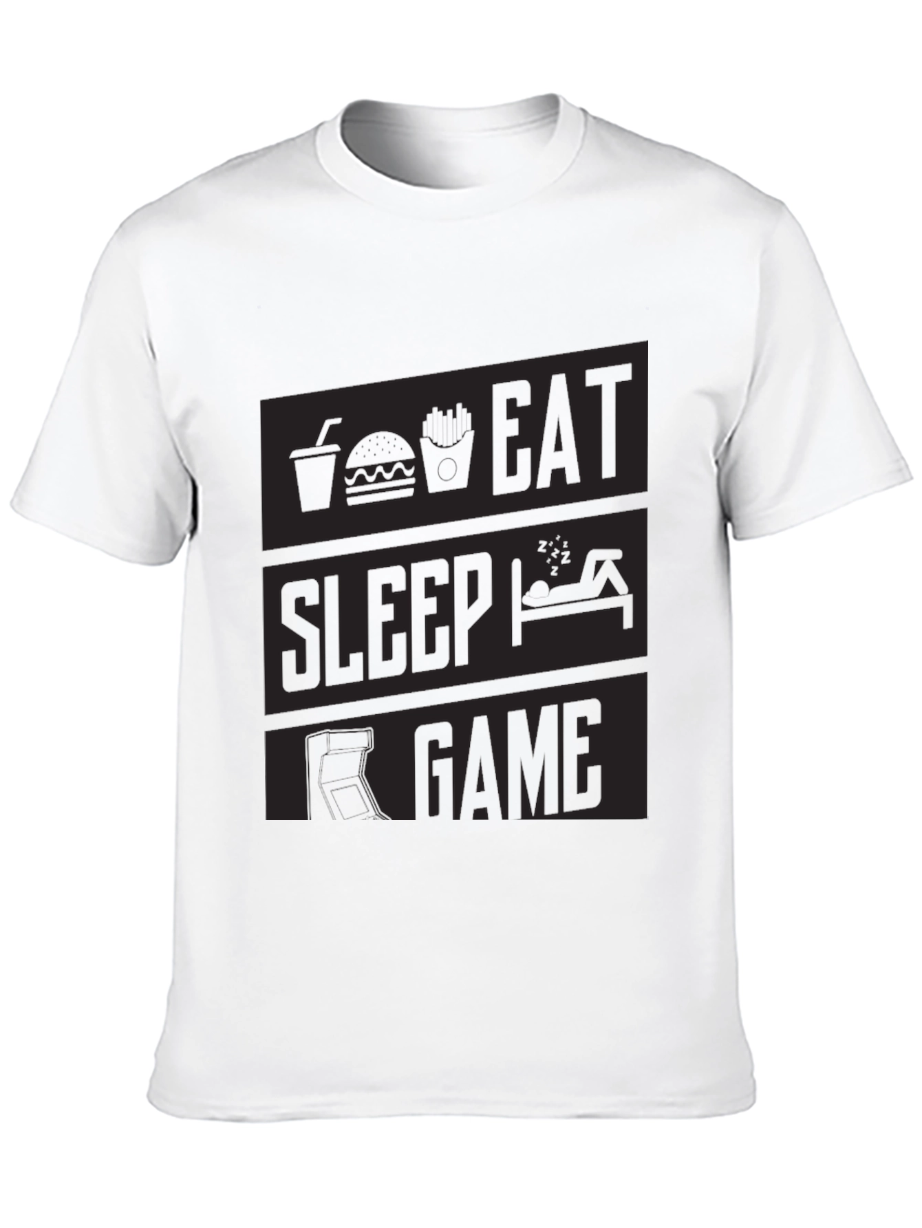 Eat Sleep Game Black Graphic Tee