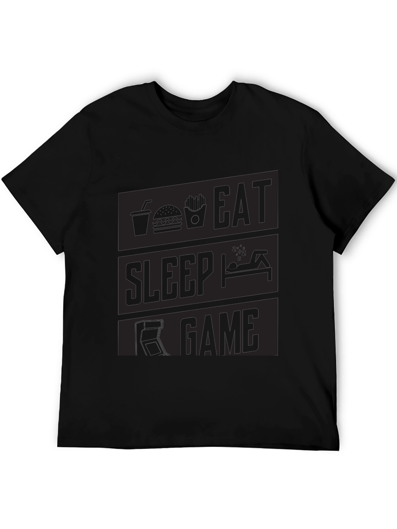 Eat Sleep Game Black Graphic Tee
