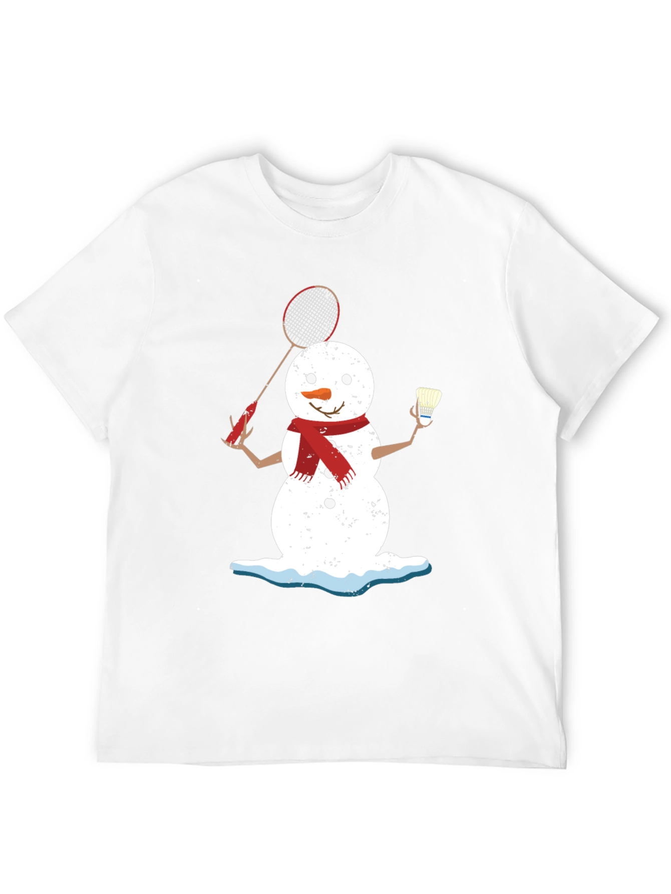 Snowman Badminton Player Graphic Tee