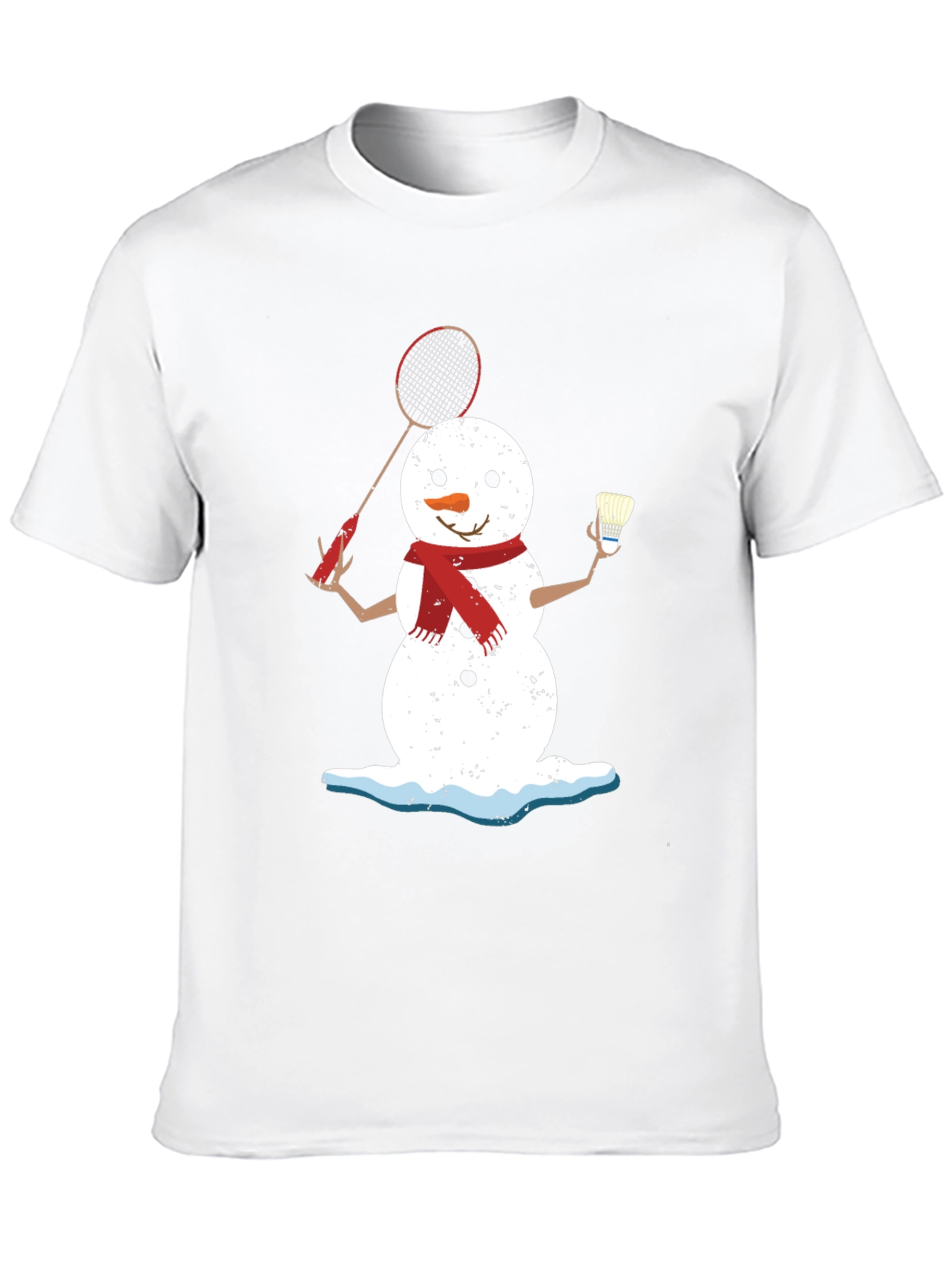 Snowman Badminton Player Graphic Tee