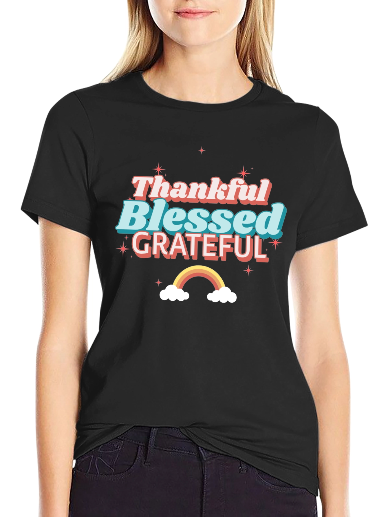 Thankful Blessed Grateful Graphic Tee