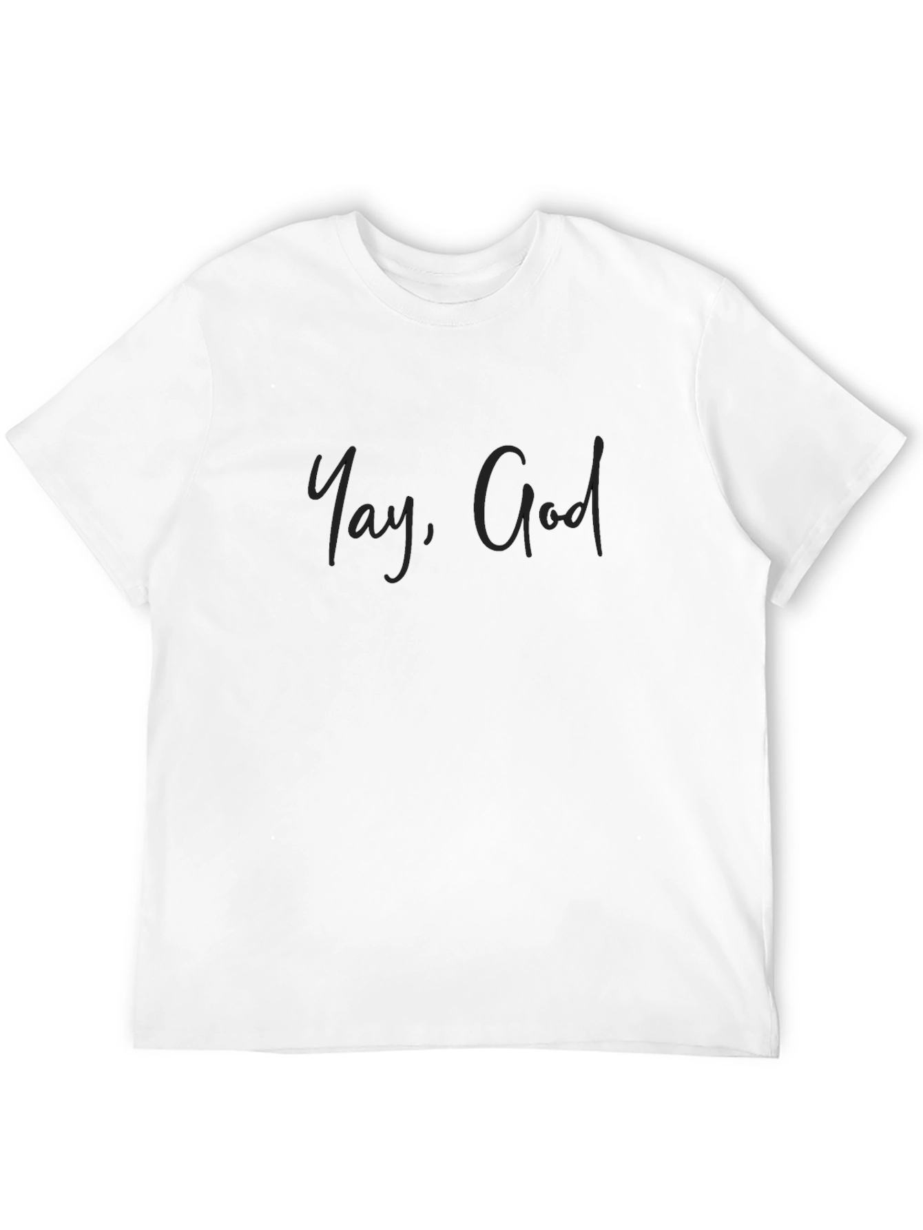 Yay God T-Shirt - Black Crew Neck Casual Wear