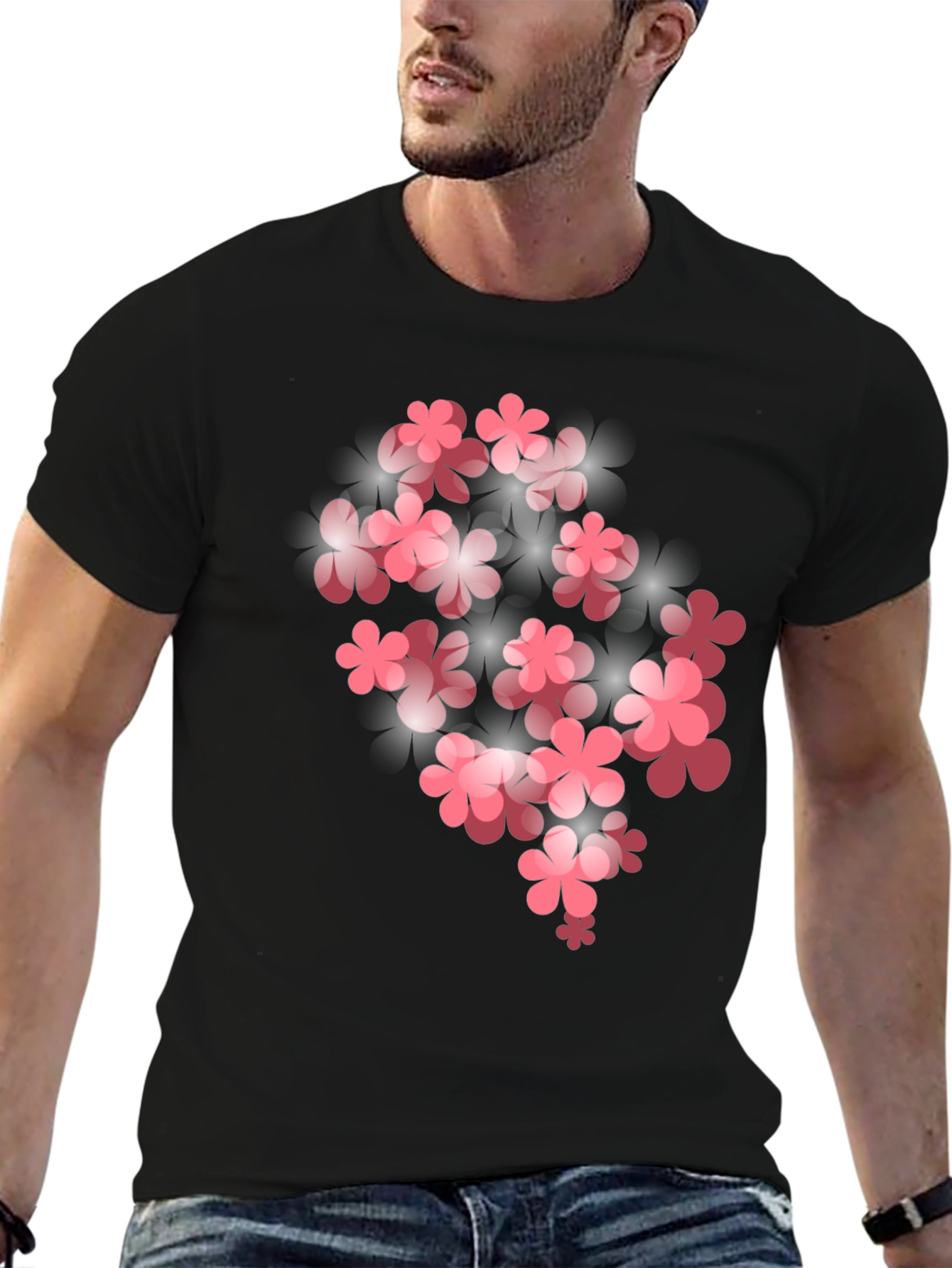Floral Bloom Graphic T-Shirt - Black