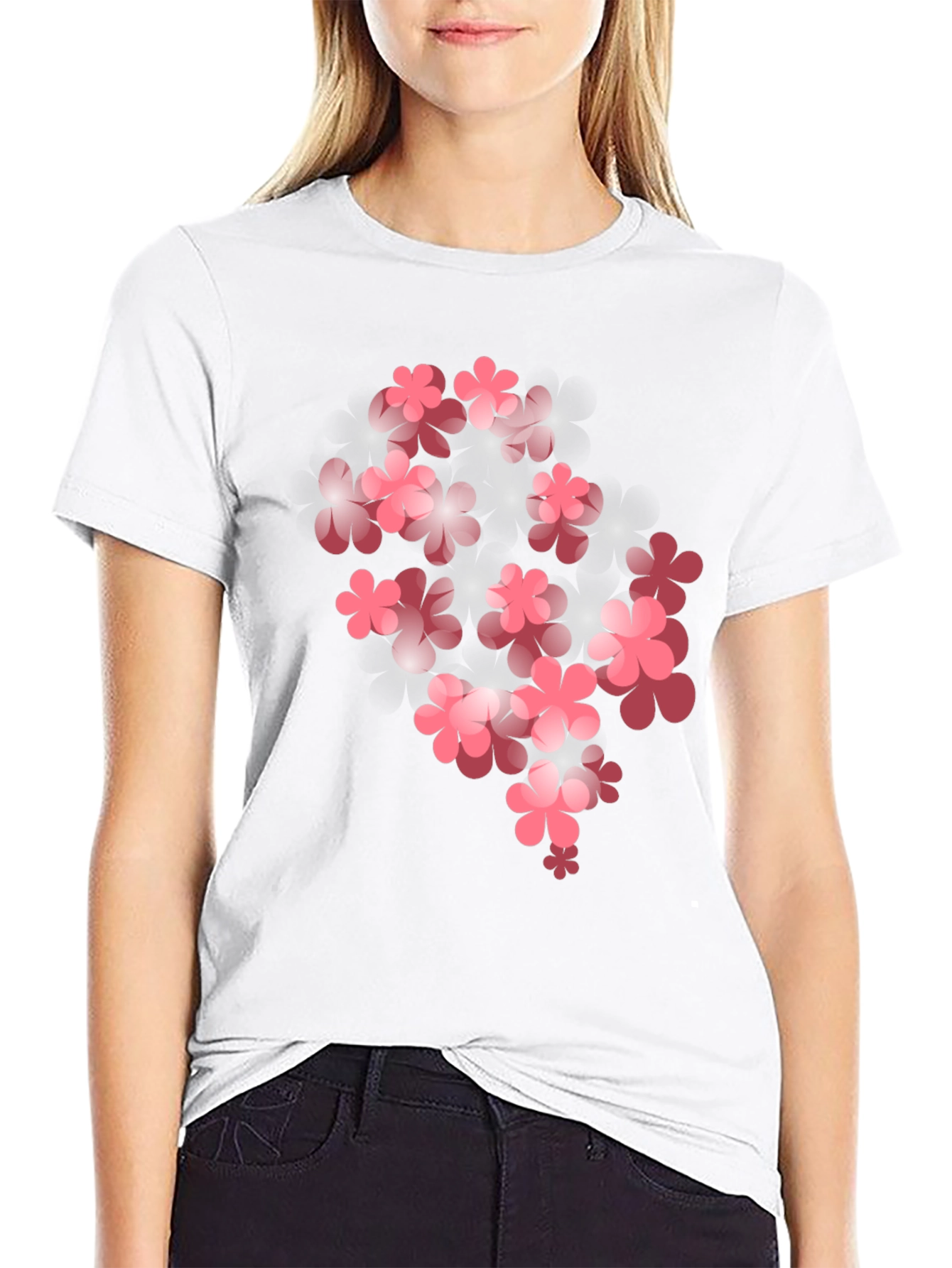 Floral Bloom Graphic T-Shirt - Black