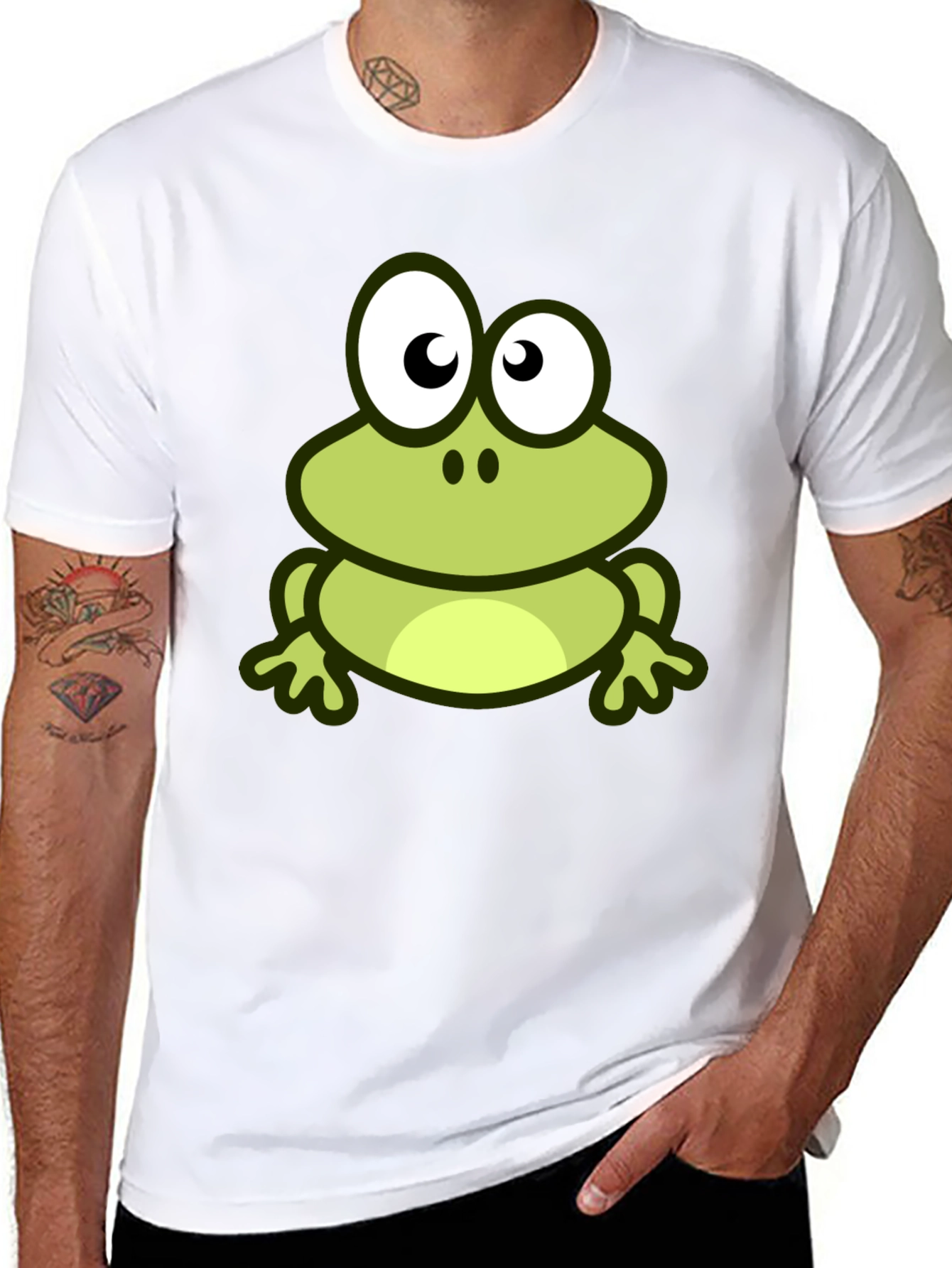 Frog Graphic Print Black T-Shirt