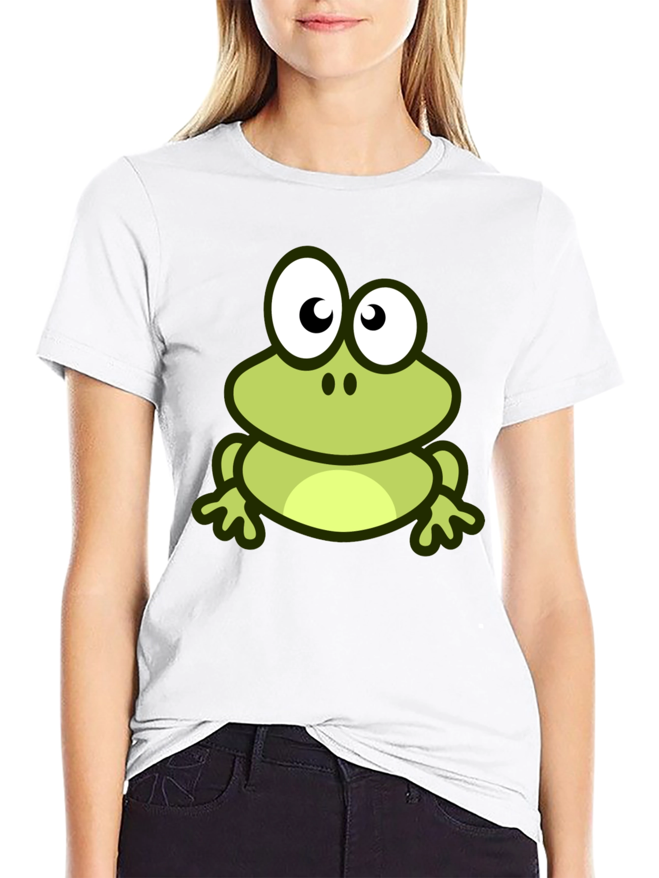 Frog Graphic Print Black T-Shirt