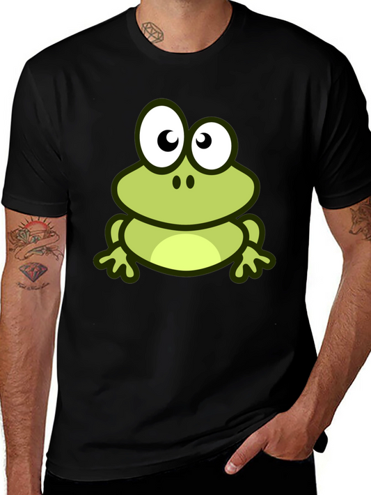 Frog Graphic Print Black T-Shirt