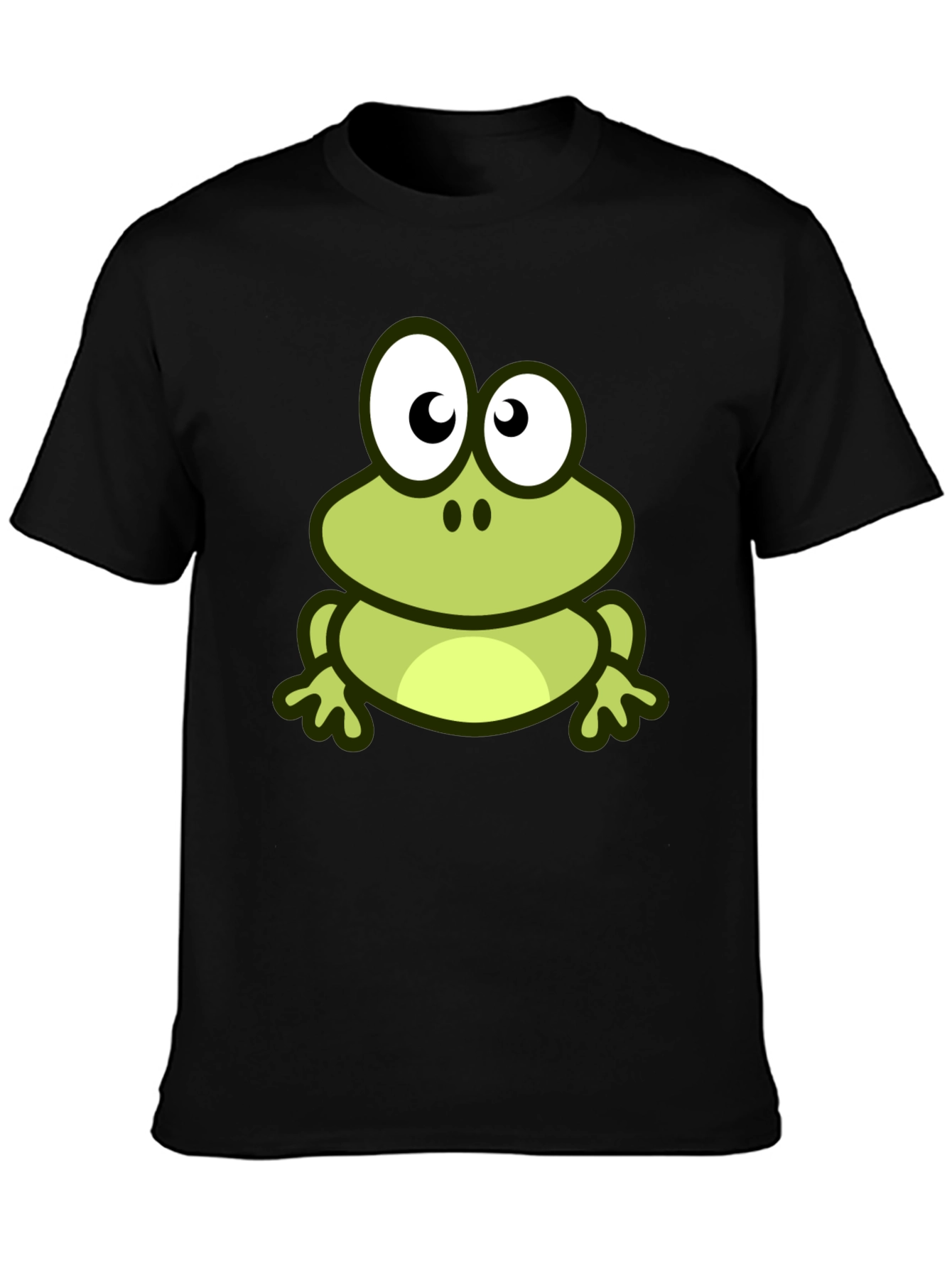 Frog Graphic Print Black T-Shirt