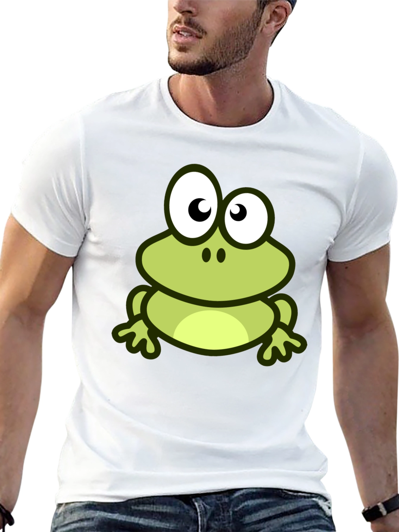Frog Graphic Print Black T-Shirt