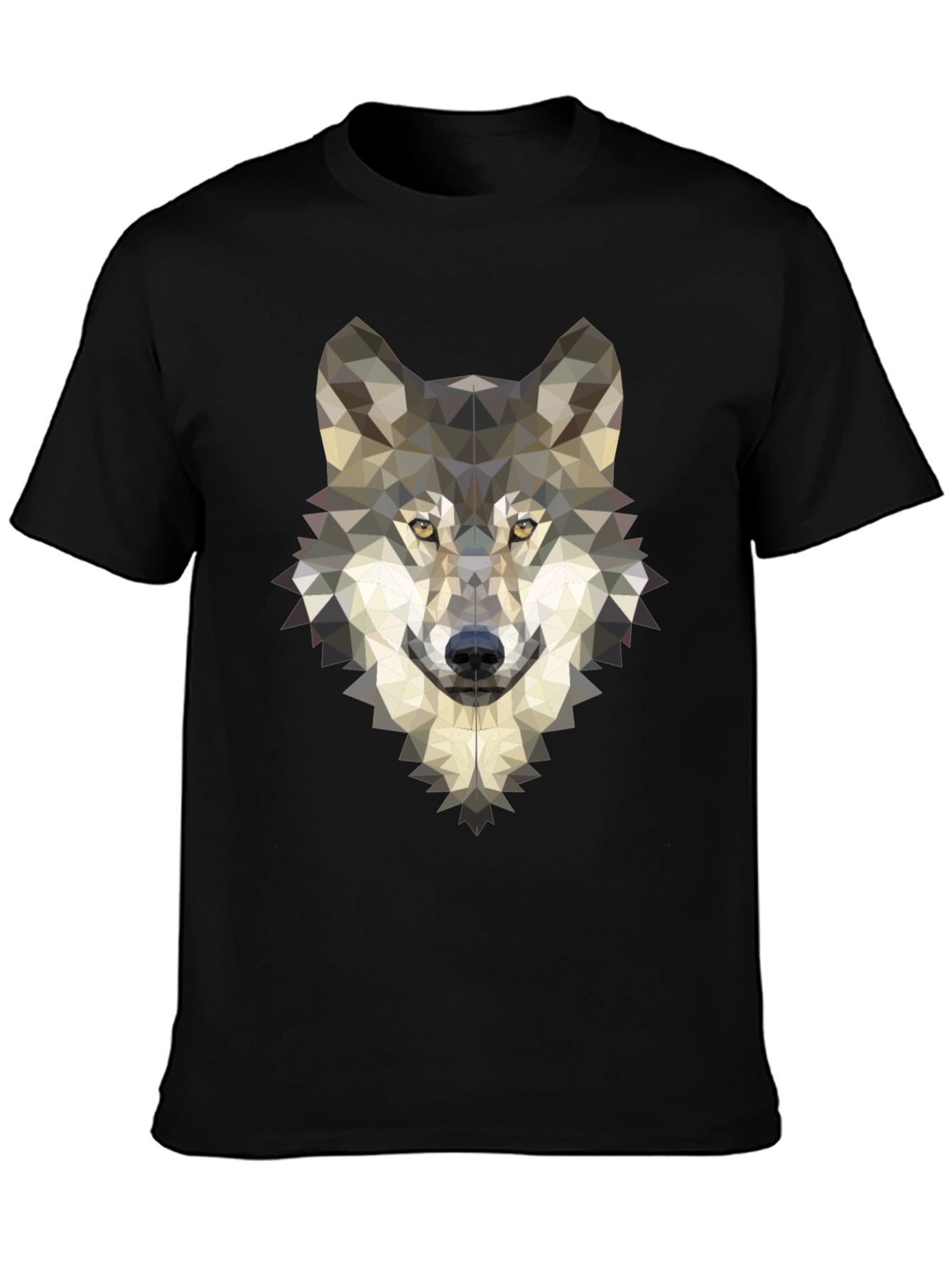 Geometric Wolf Graphic Tee - Modern Mens T-Shirt