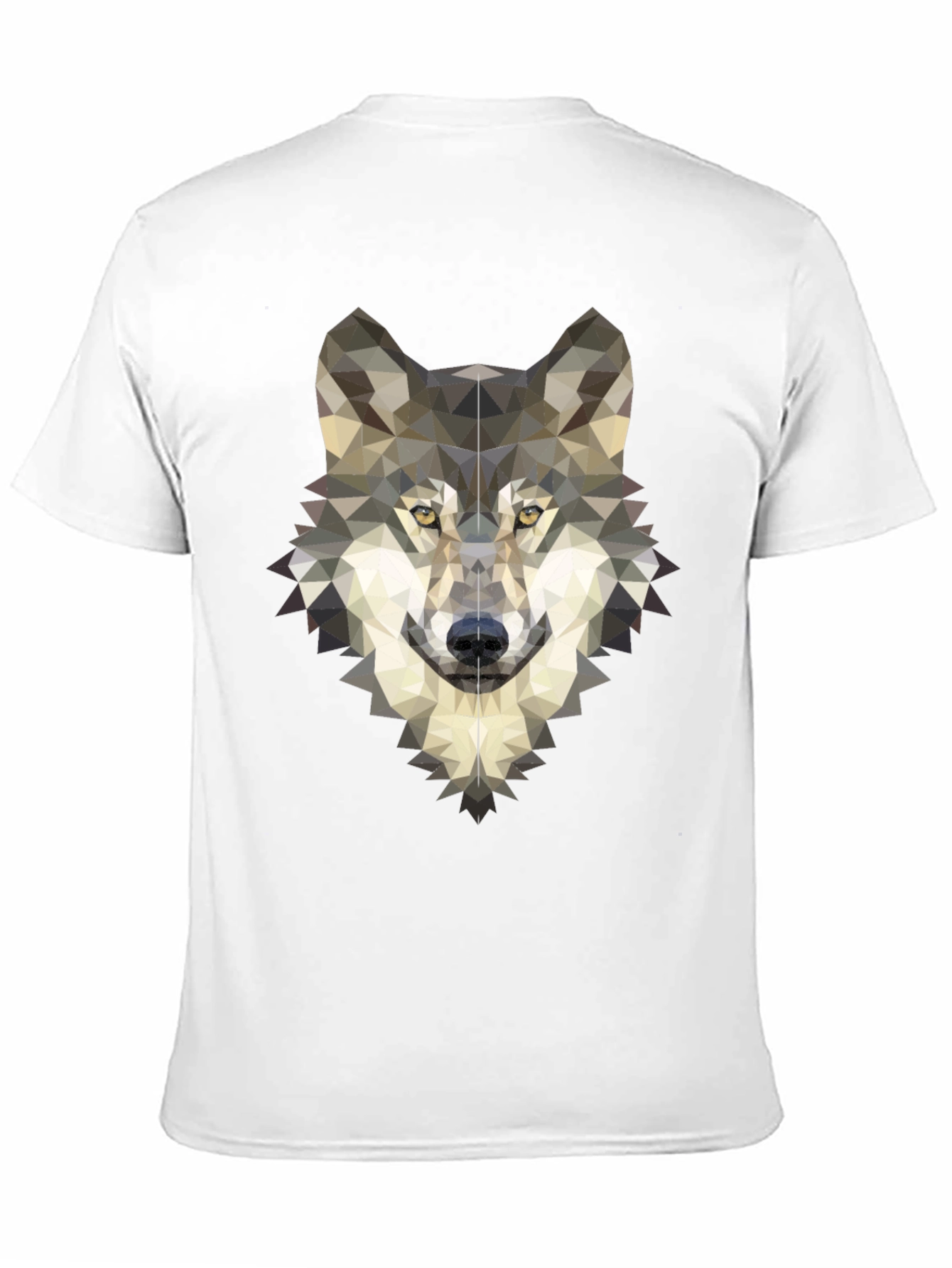 Geometric Wolf Graphic Tee - Modern Mens T-Shirt