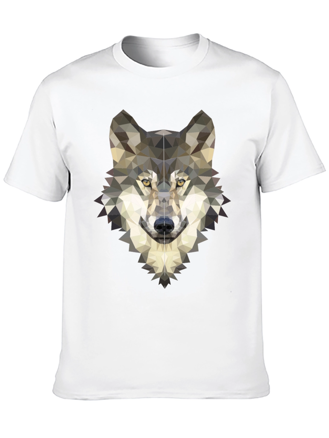 Geometric Wolf Graphic Tee - Modern Mens T-Shirt