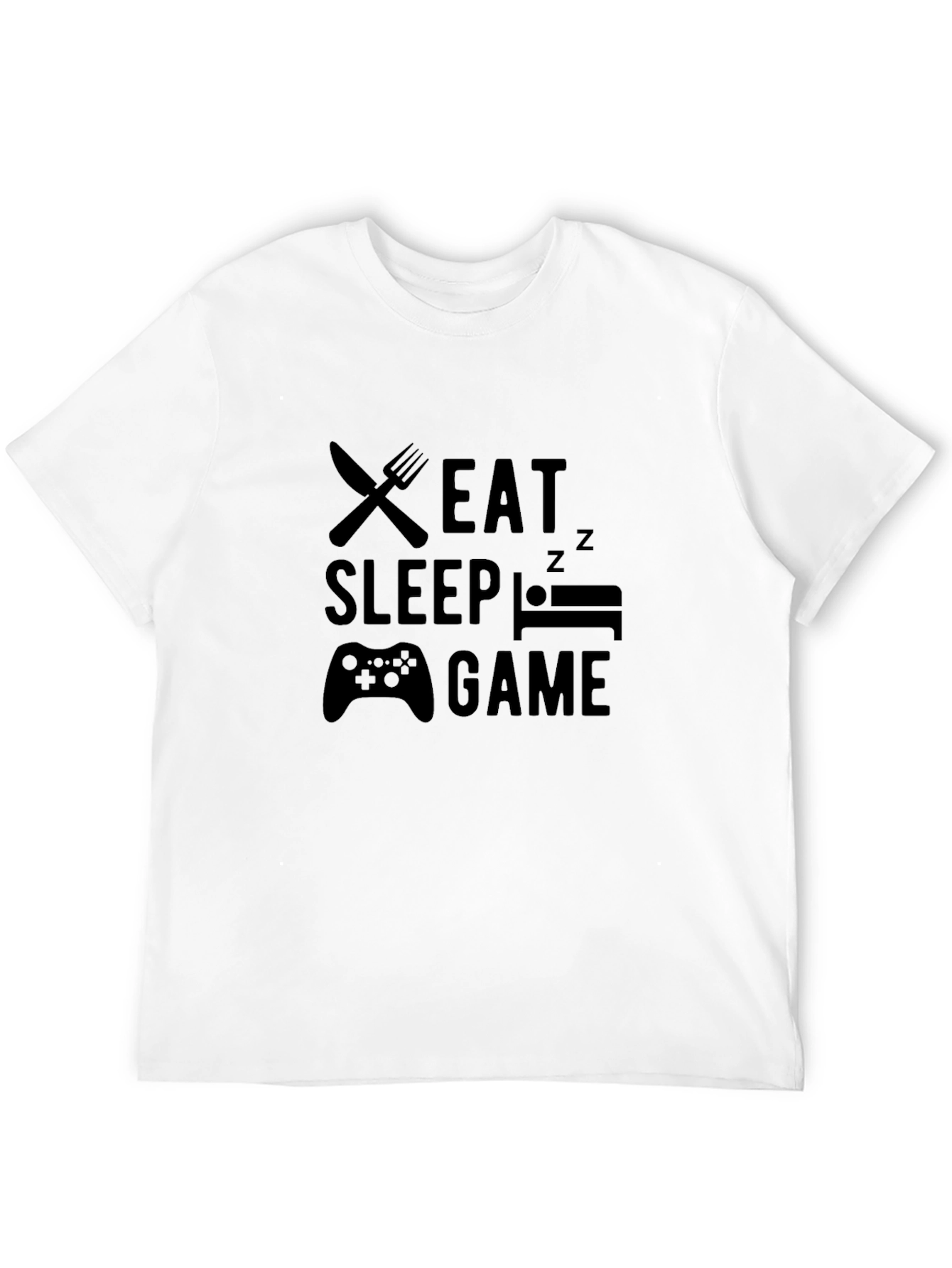 Eat Sleep Game Black Graphic Tee - Gamer T-Shirt
