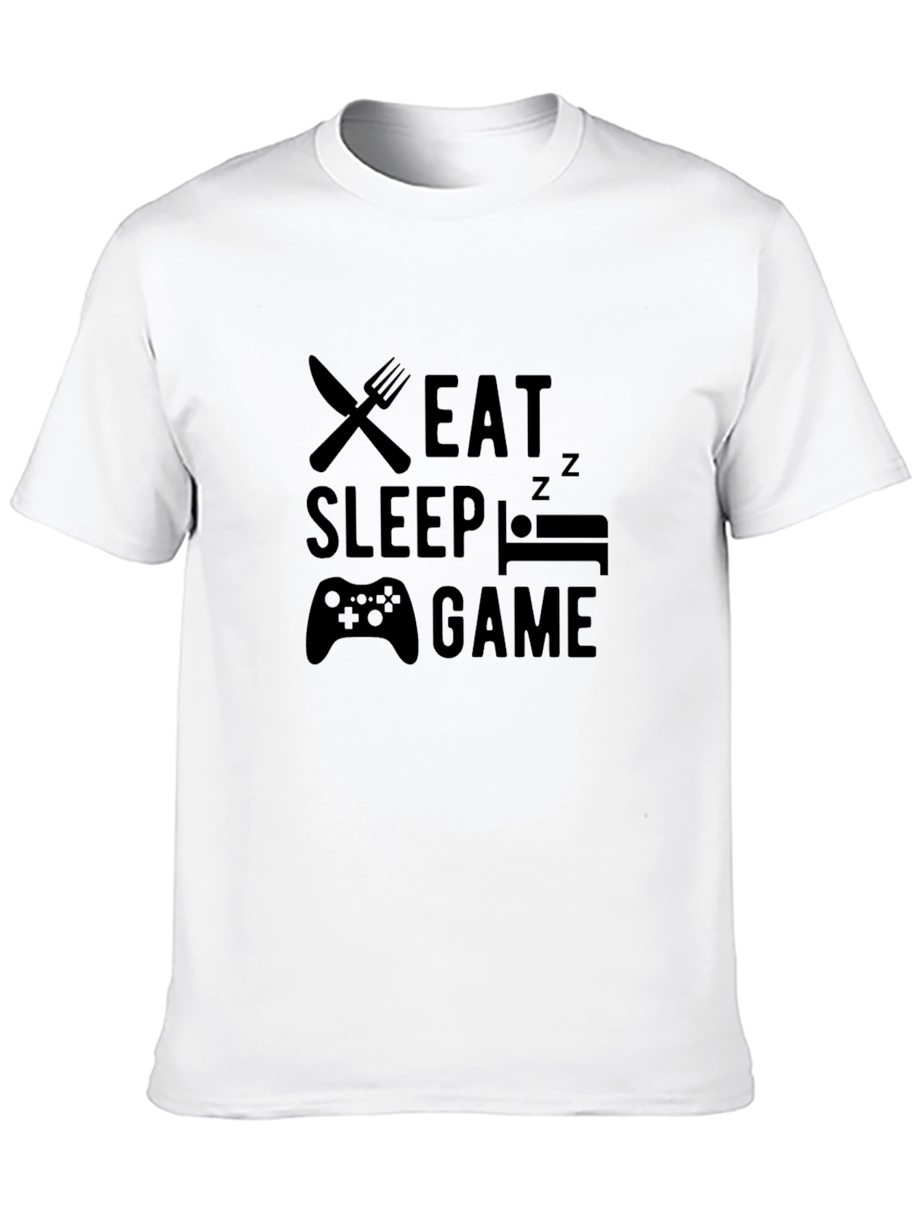 Eat Sleep Game Black Graphic Tee - Gamer T-Shirt