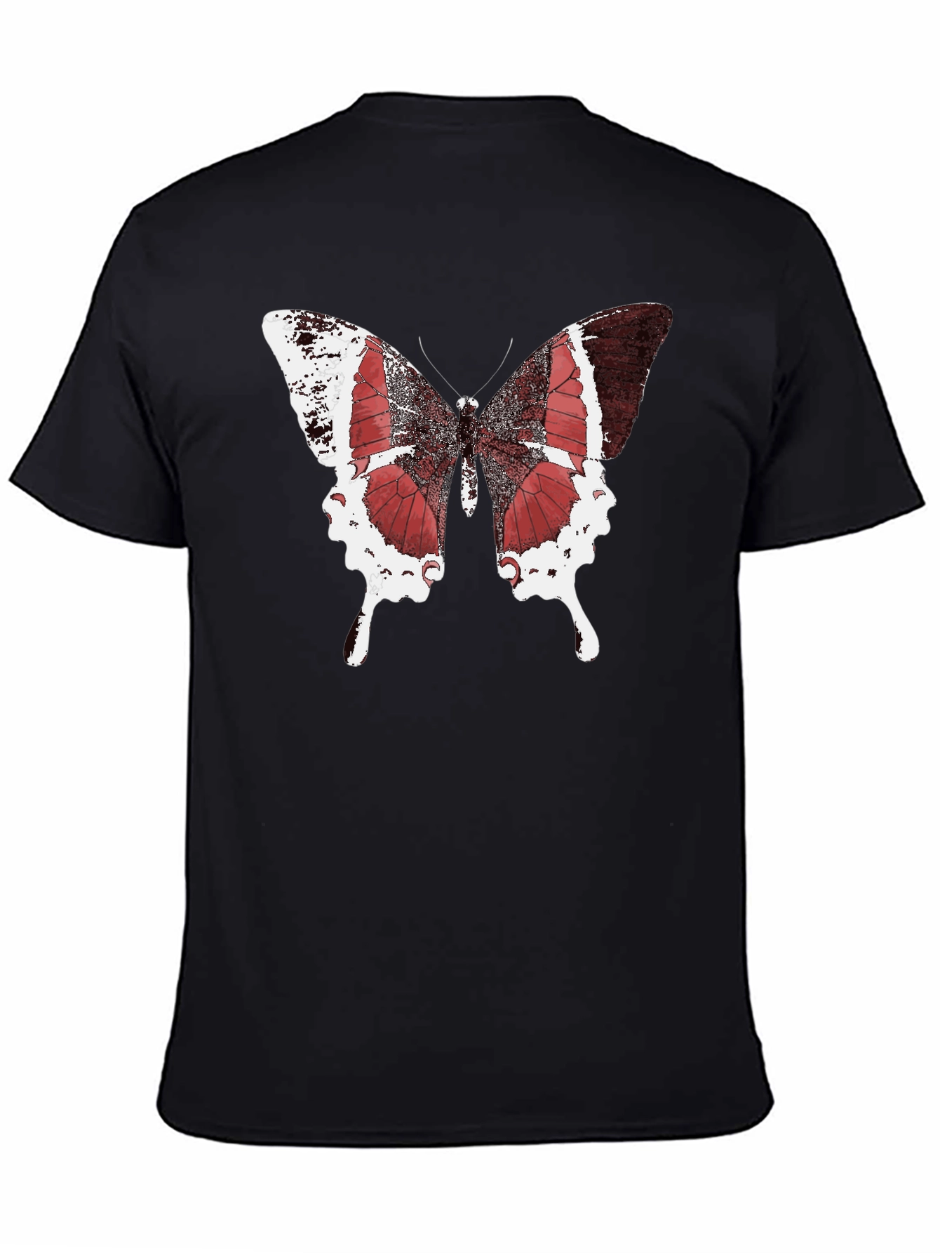 Butterfly Graphic Black Tee - Stylish Mens Casual Wear