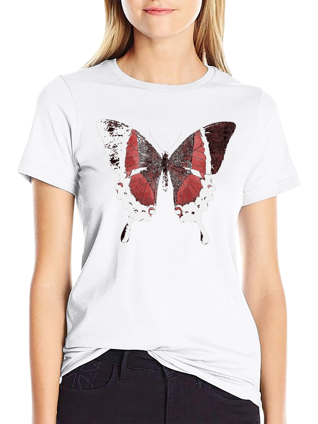 Butterfly Graphic Black Tee - Stylish Mens Casual Wear