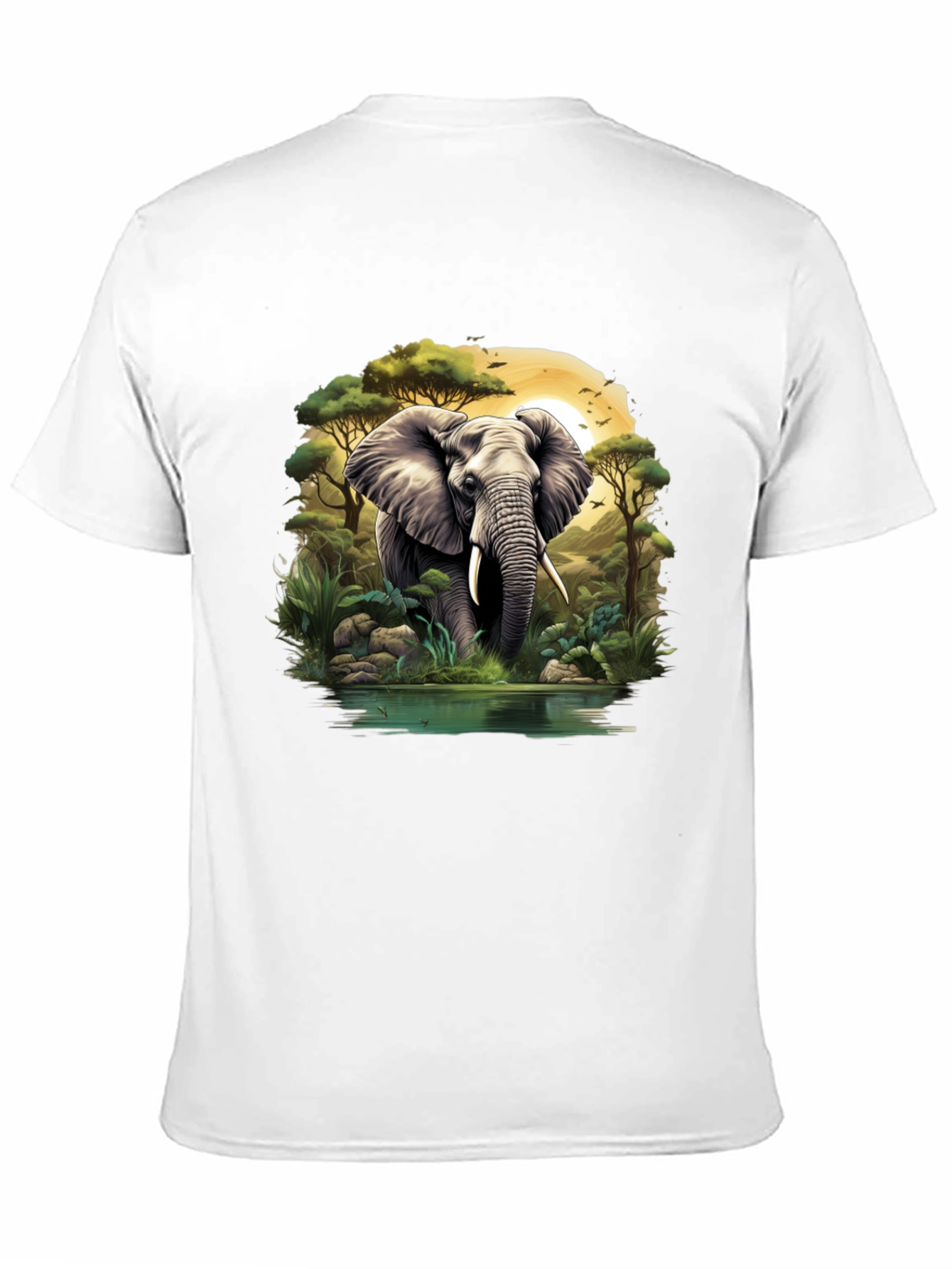 Elephant Oasis Graphic Tee - Black
