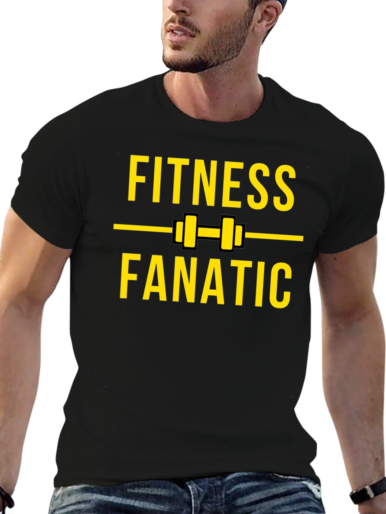 Fitness Fanatic Black Graphic Tee
