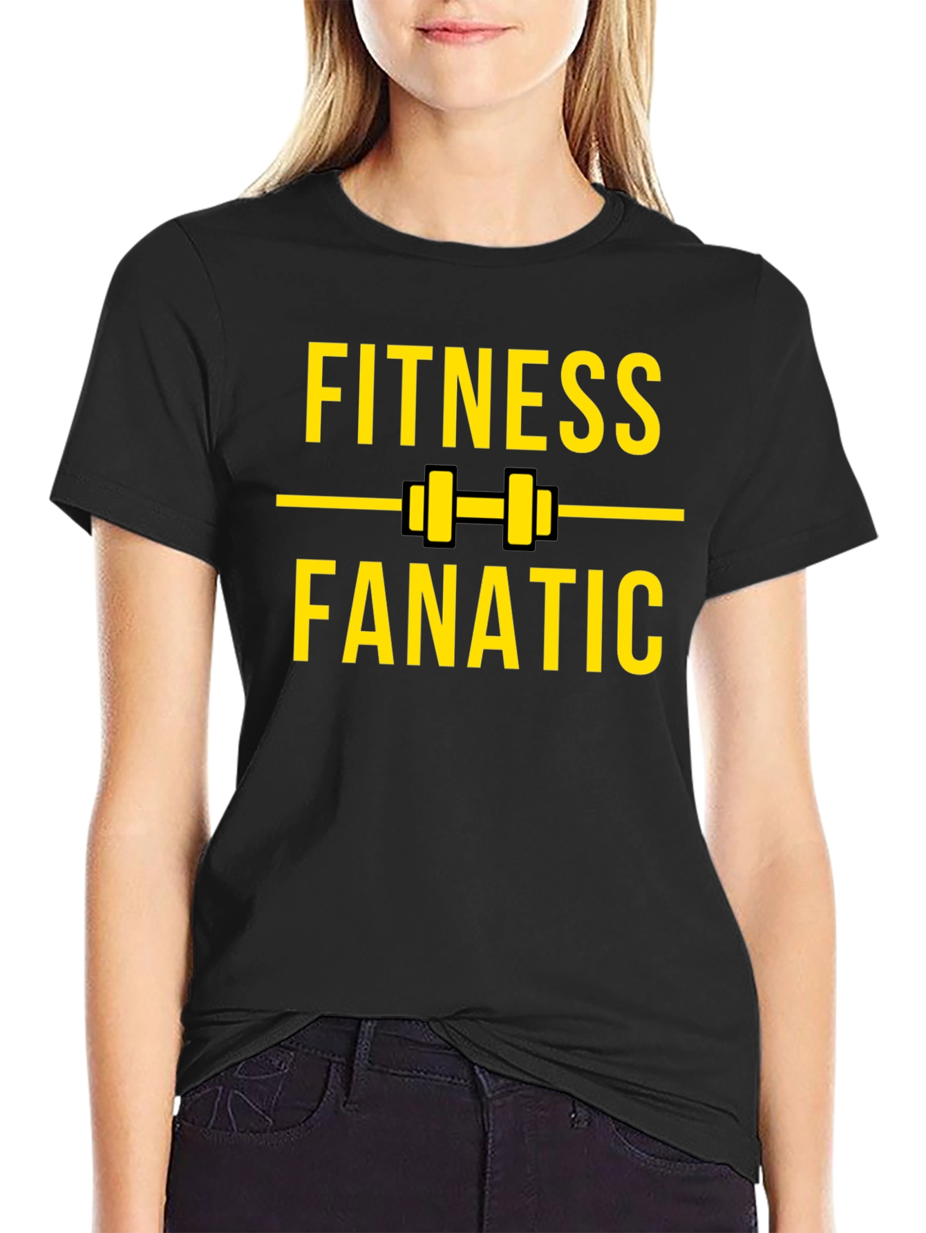 Fitness Fanatic Black Graphic Tee