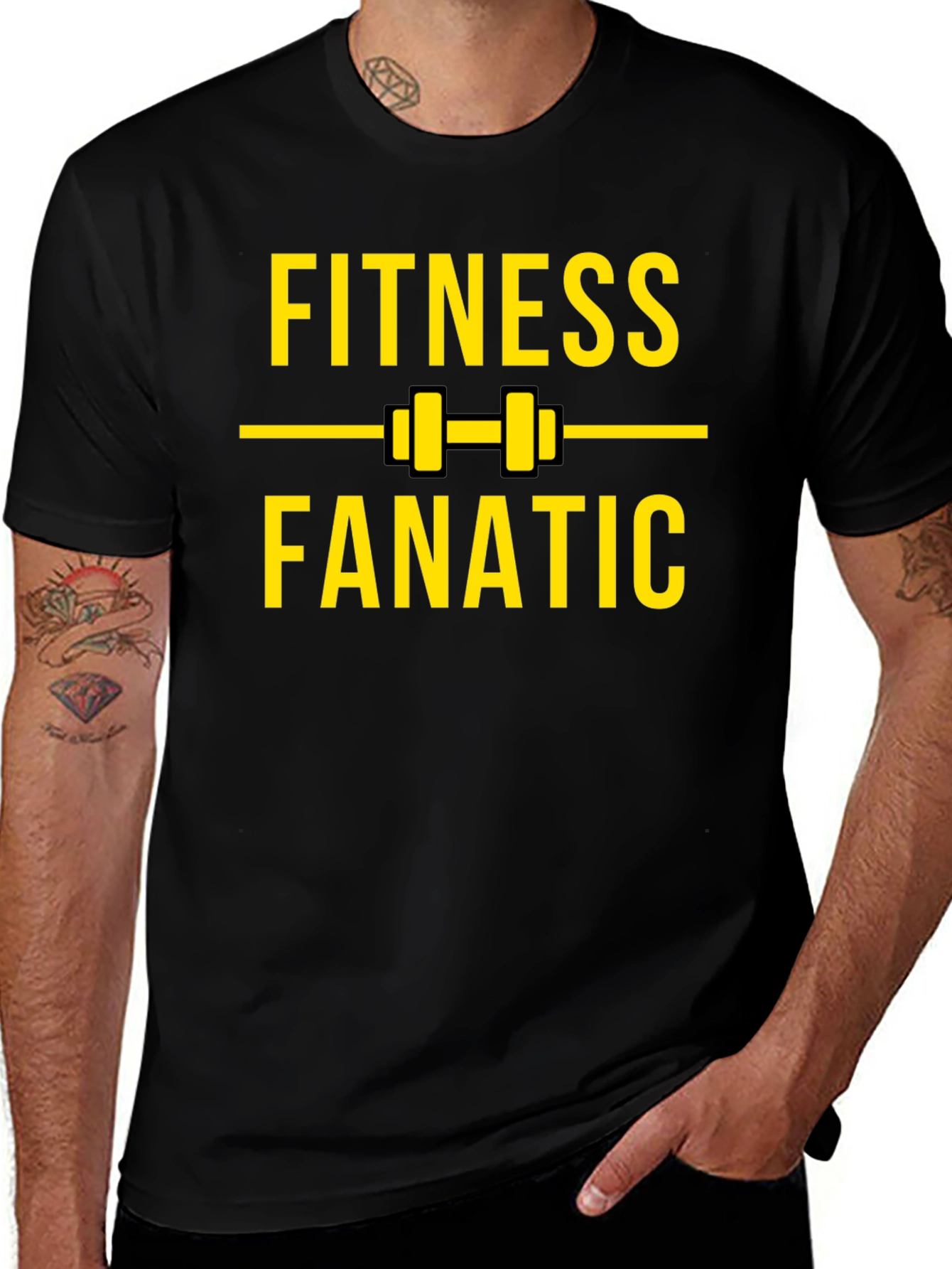 Fitness Fanatic Black Graphic Tee
