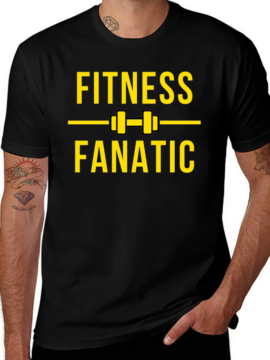 Fitness Fanatic Black Graphic Tee