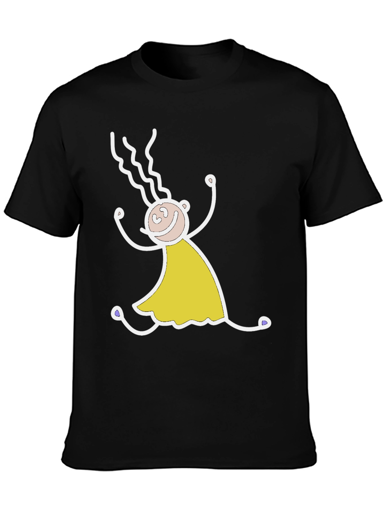 Funny Stick Figure Black T-Shirt