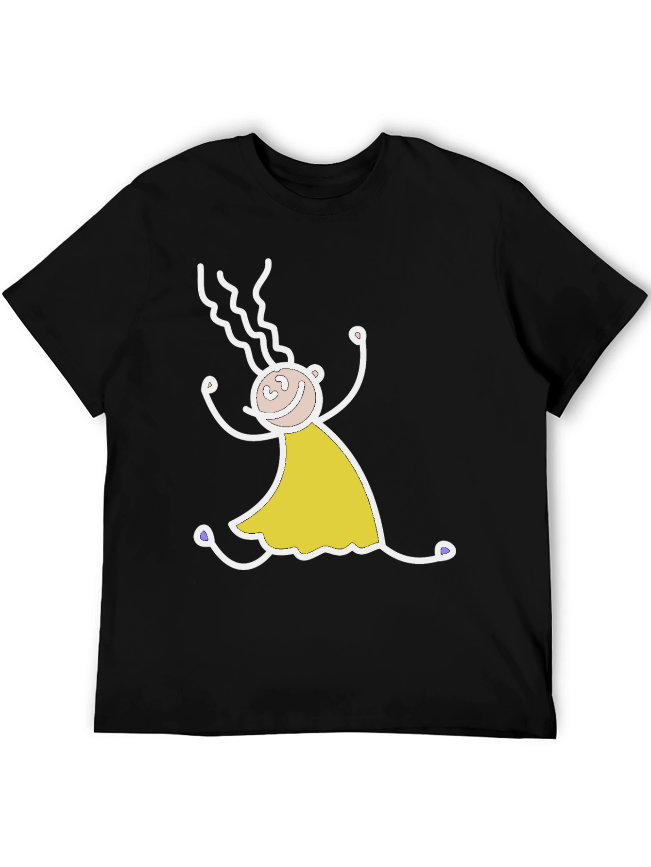 Funny Stick Figure Black T-Shirt