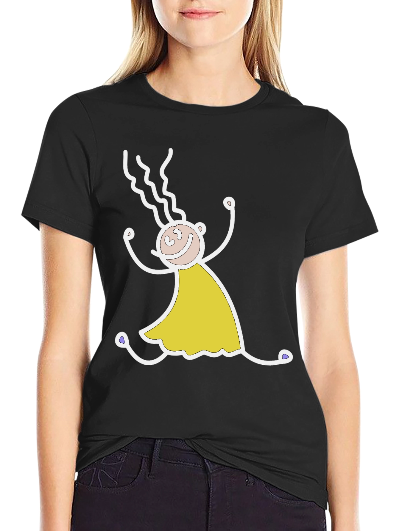 Funny Stick Figure Black T-Shirt