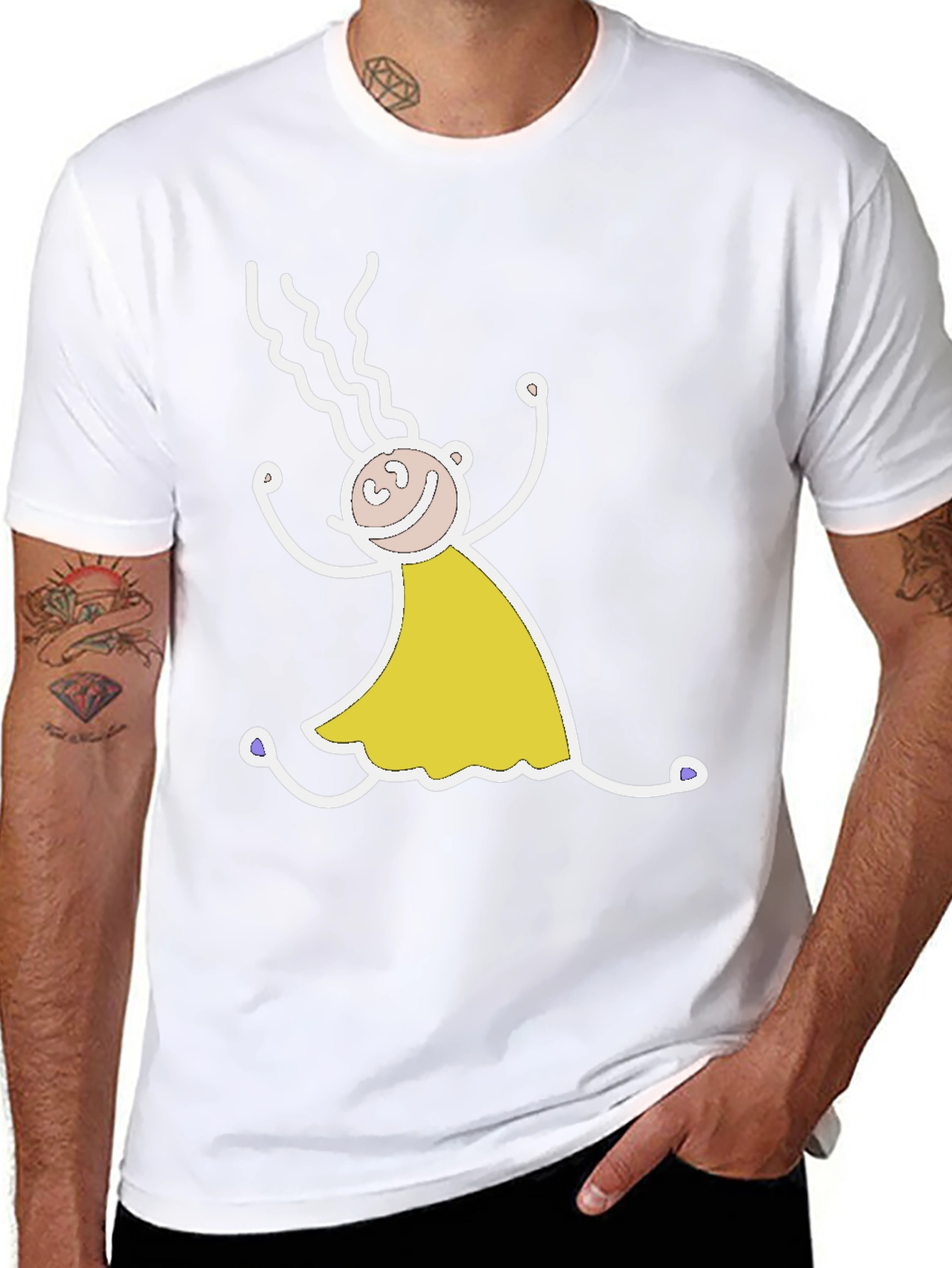 Funny Stick Figure Black T-Shirt