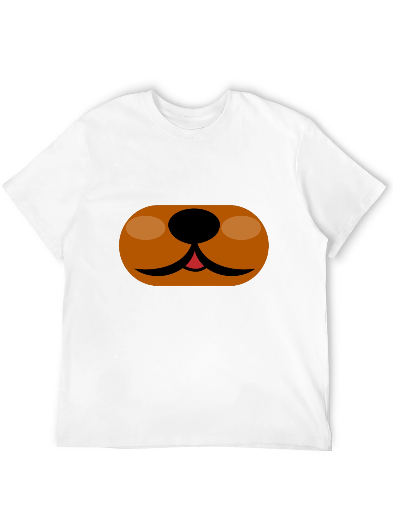 Cartoon Dog Face T-Shirt - Black Cotton Tee