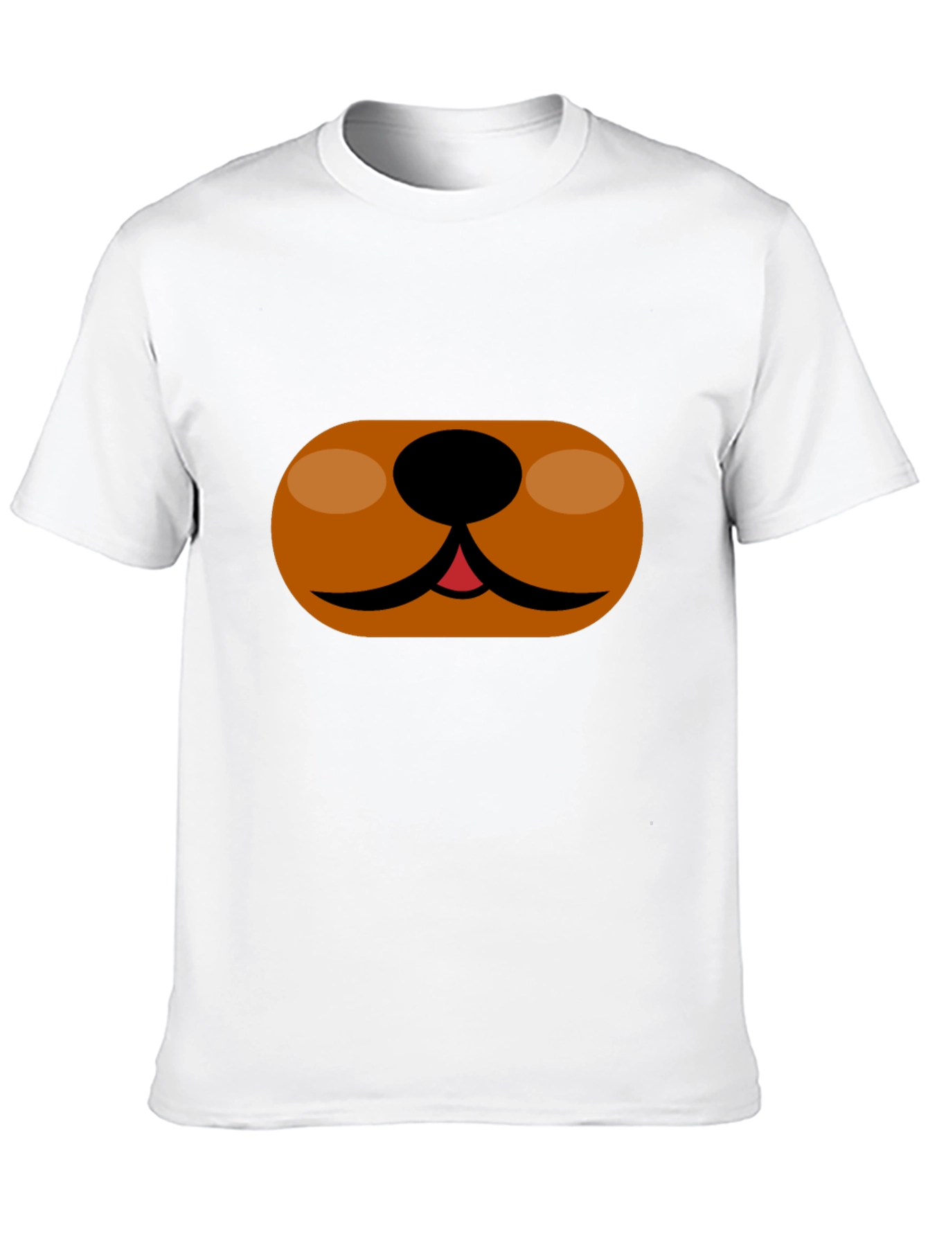 Cartoon Dog Face T-Shirt - Black Cotton Tee