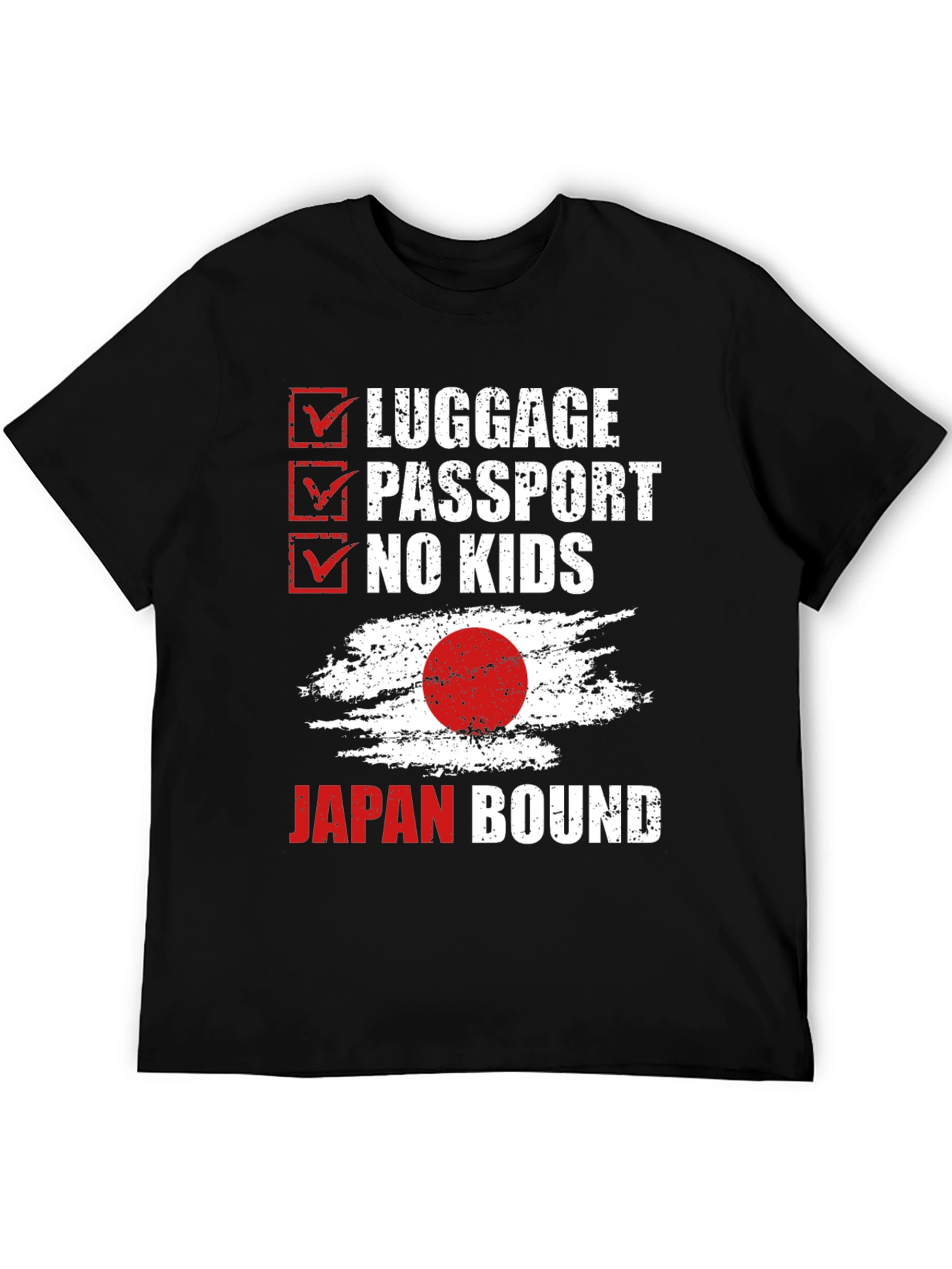 Japan Bound T-Shirt - Travel Checklist Design
