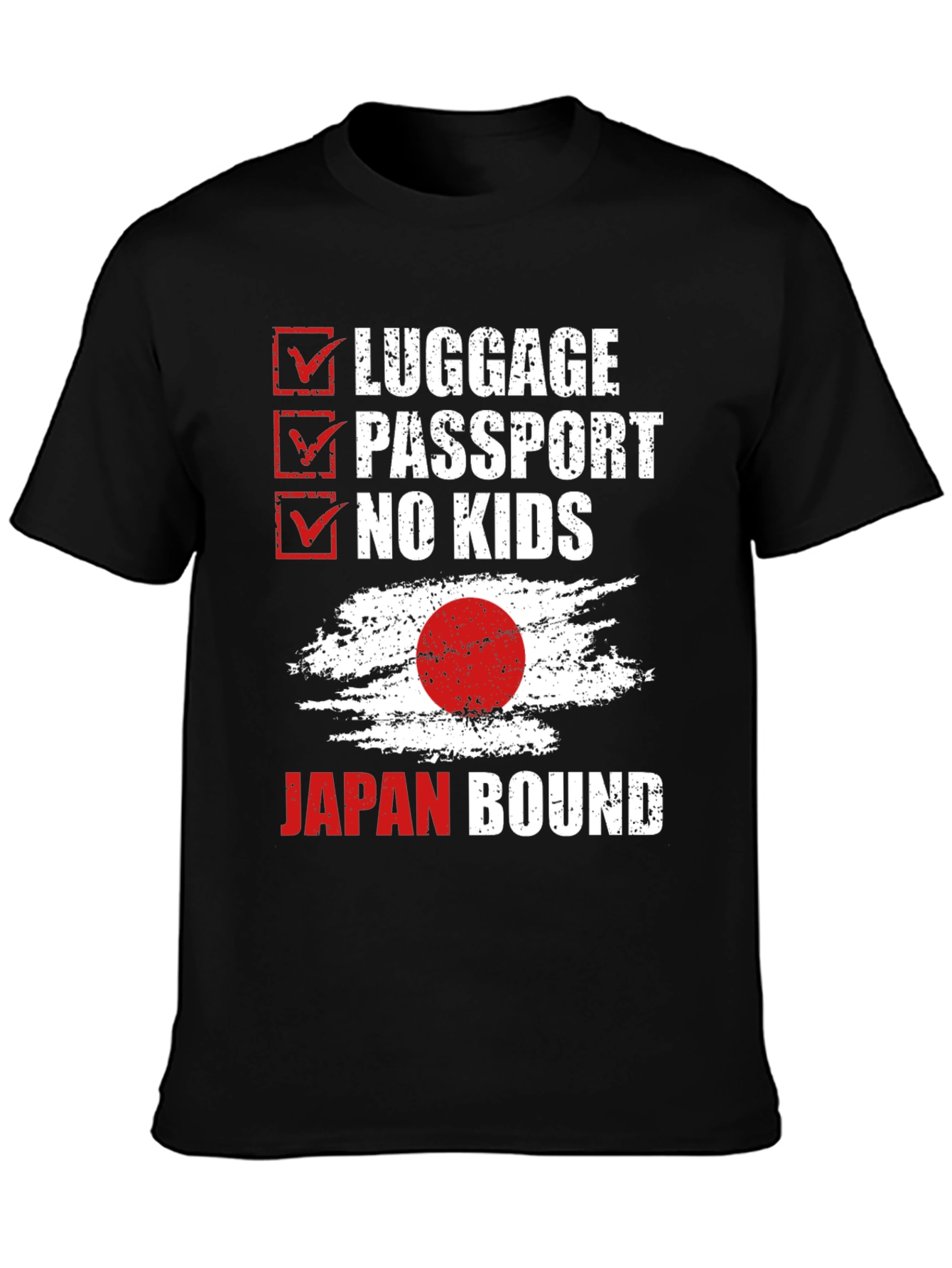 Japan Bound T-Shirt - Travel Checklist Design