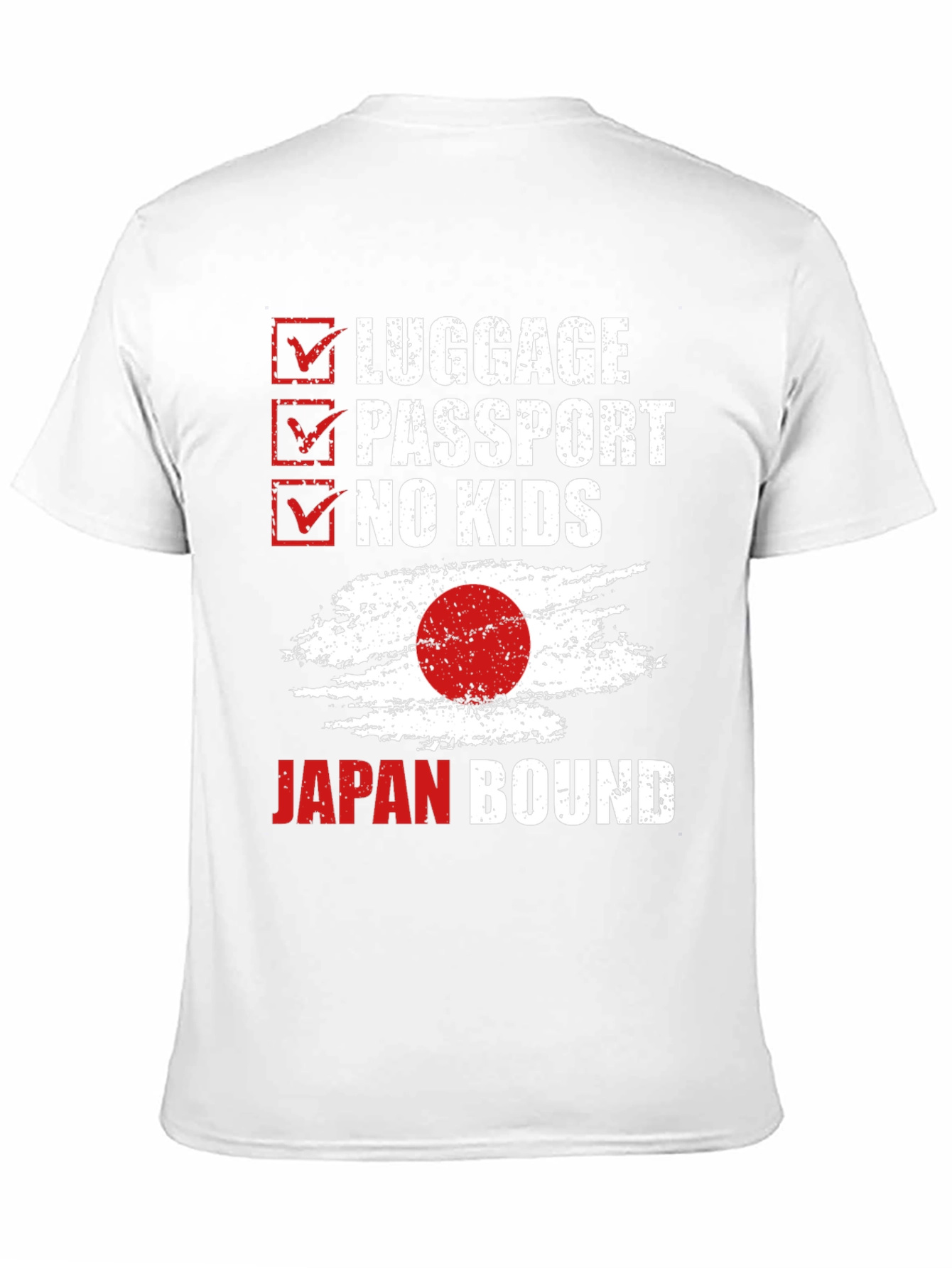 Japan Bound T-Shirt - Travel Checklist Design