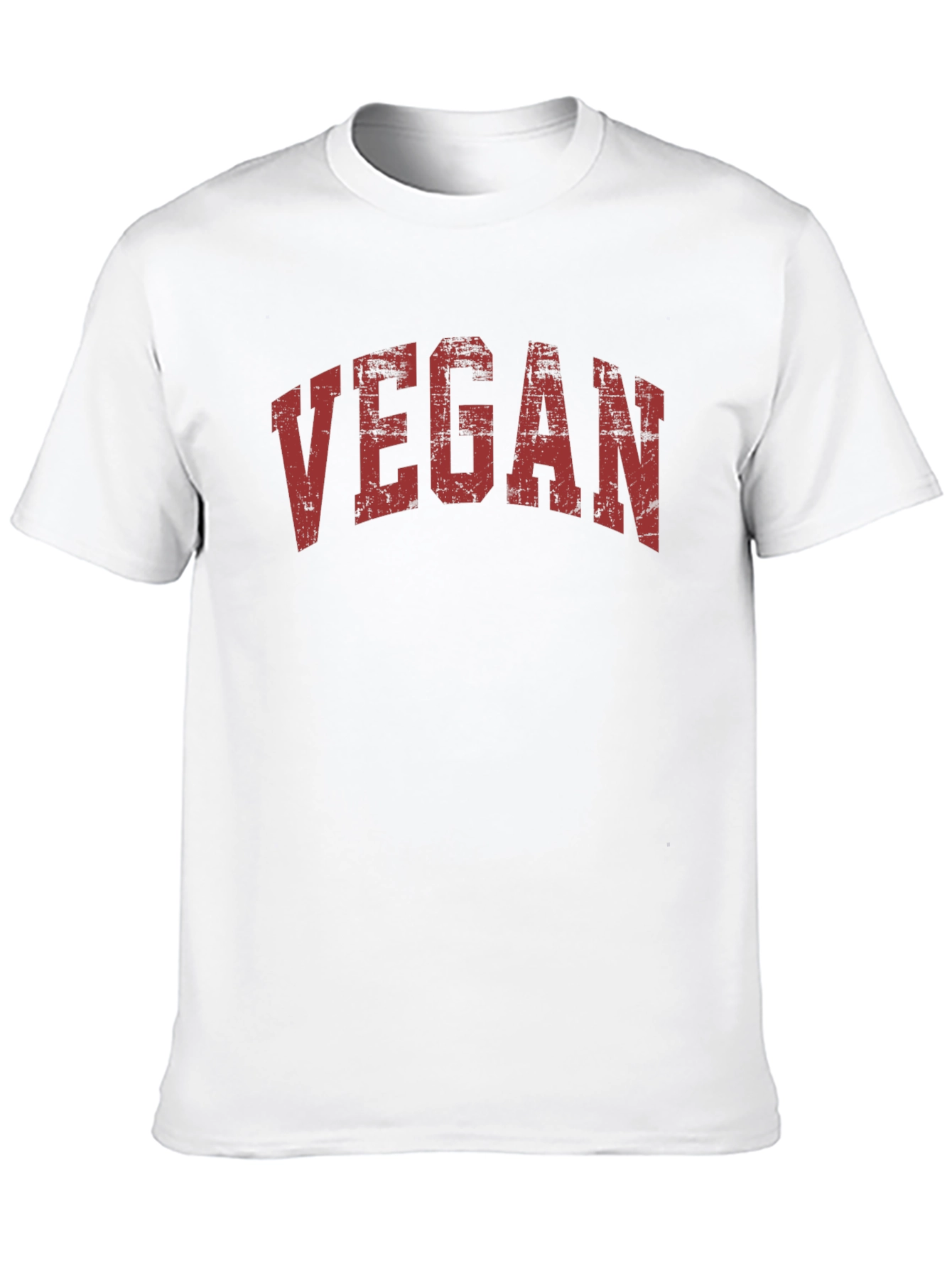 Vegan T-Shirt - Distressed Red Print
