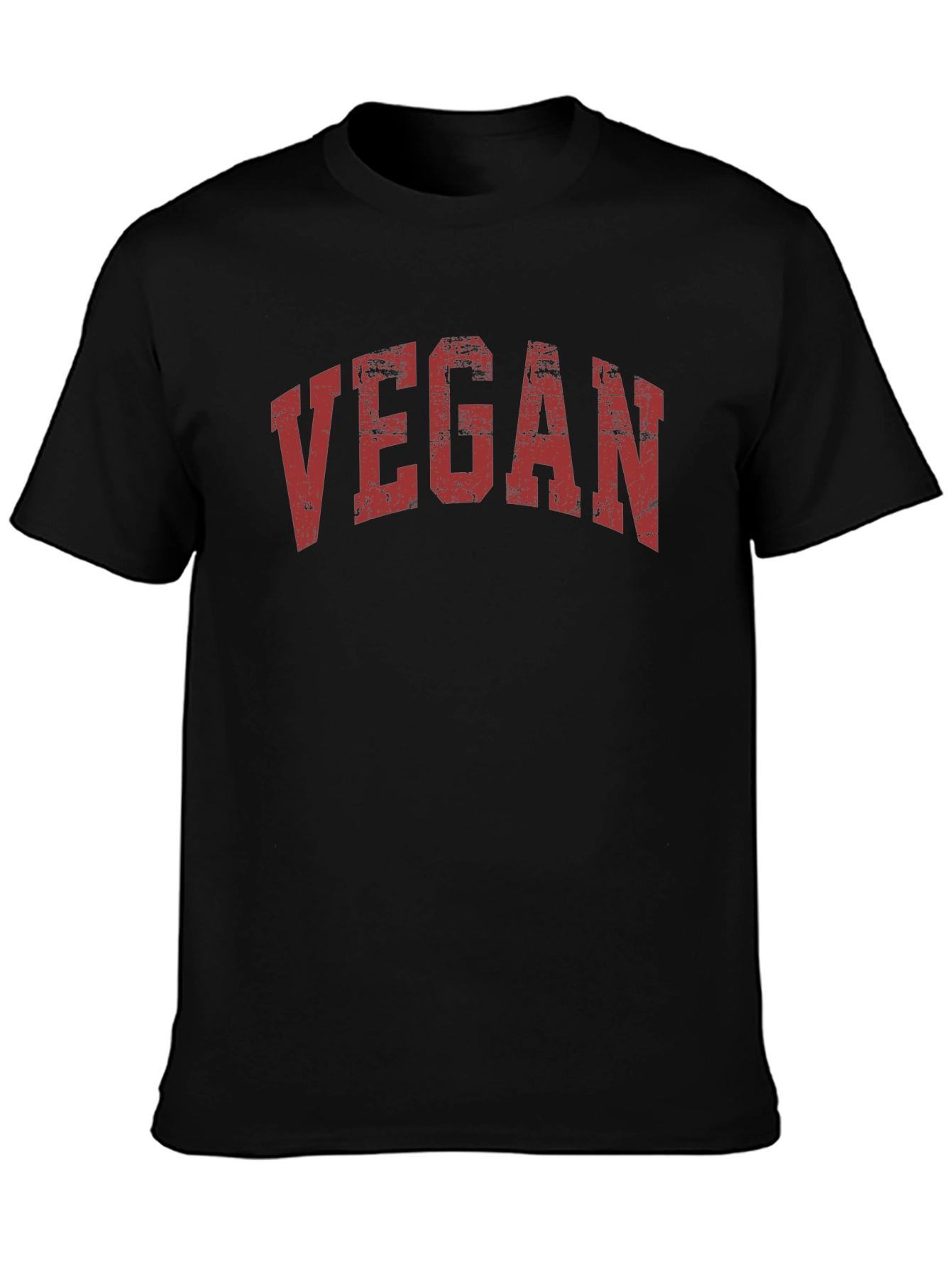 Vegan T-Shirt - Distressed Red Print