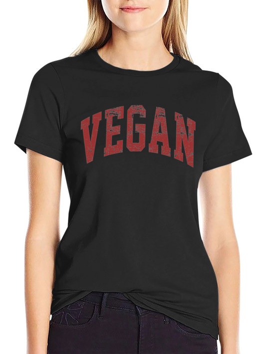 Vegan T-Shirt - Distressed Red Print