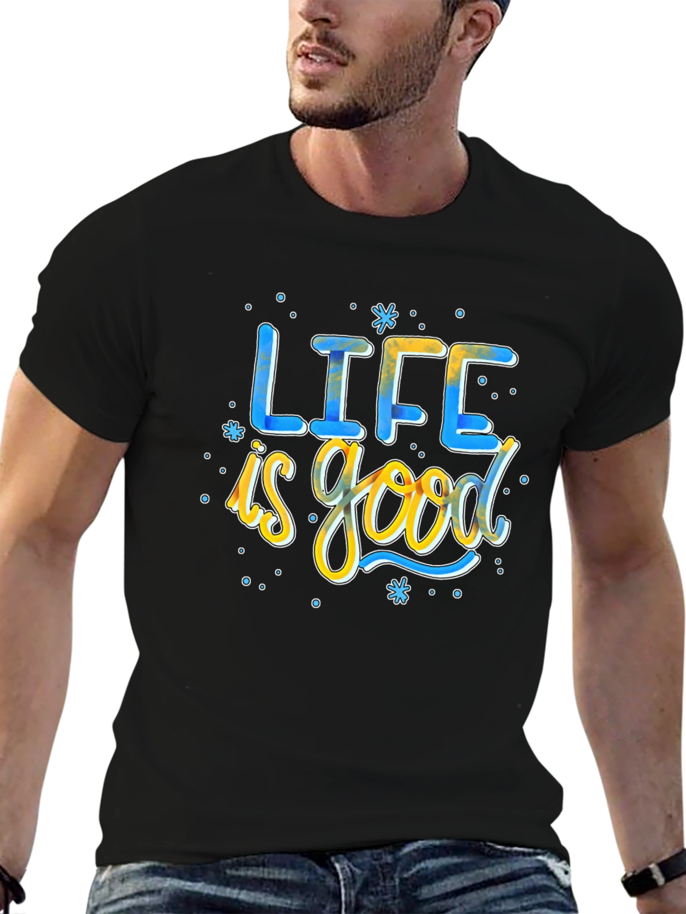Life is Good Graphic T-Shirt - Mens Black Tee