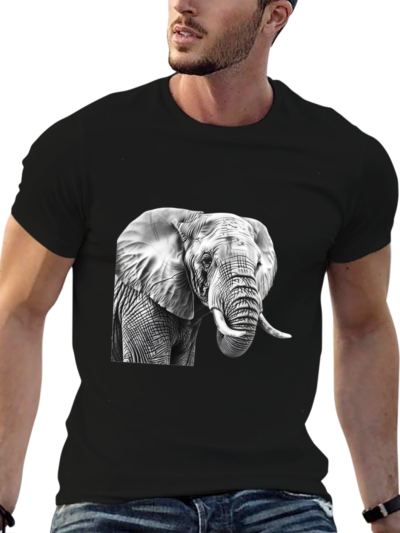 Elephant Graphic Tee - Mens Black T-Shirt