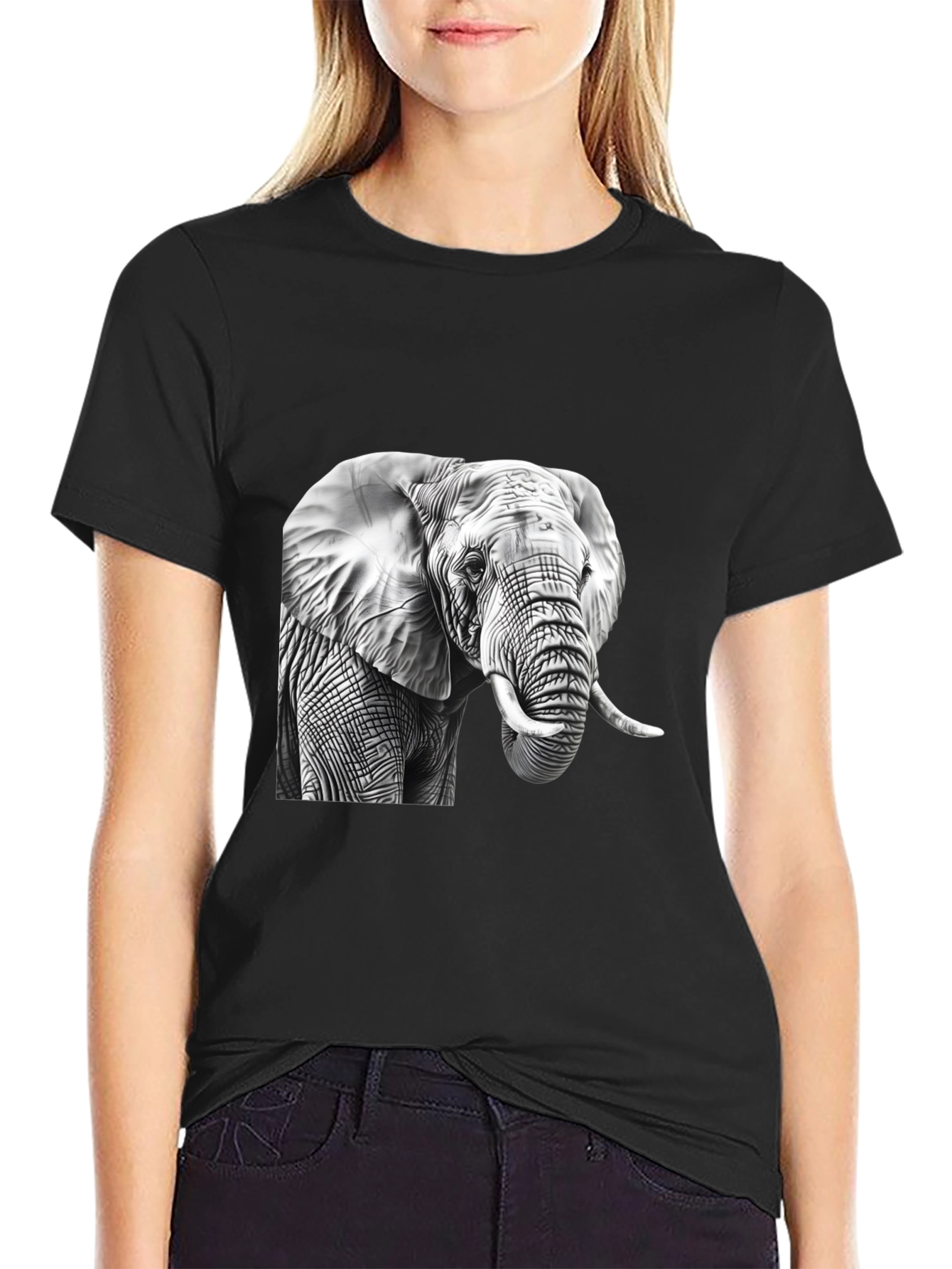 Elephant Graphic Tee - Mens Black T-Shirt