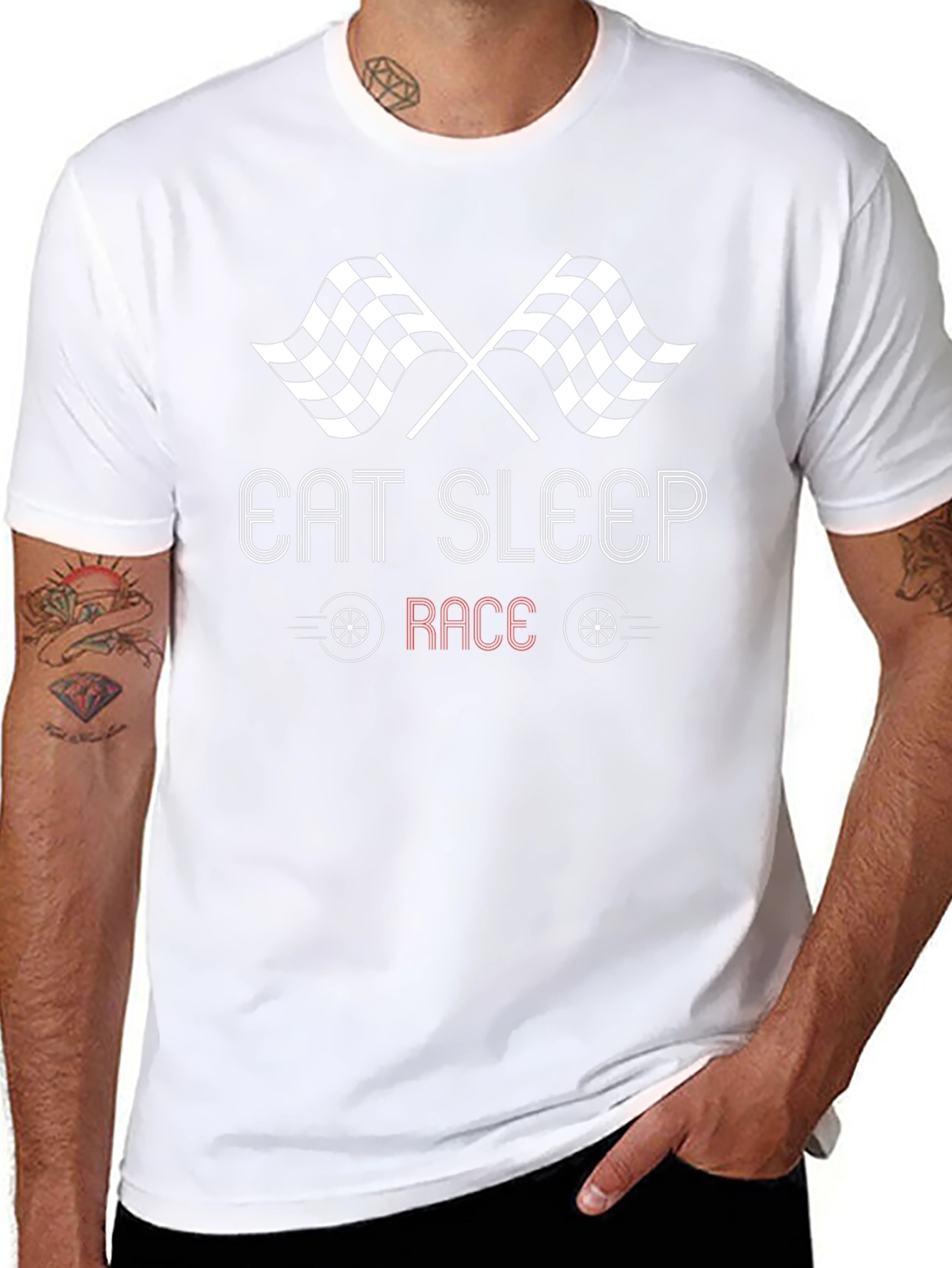 Eat Sleep Race Black Graphic Tee
